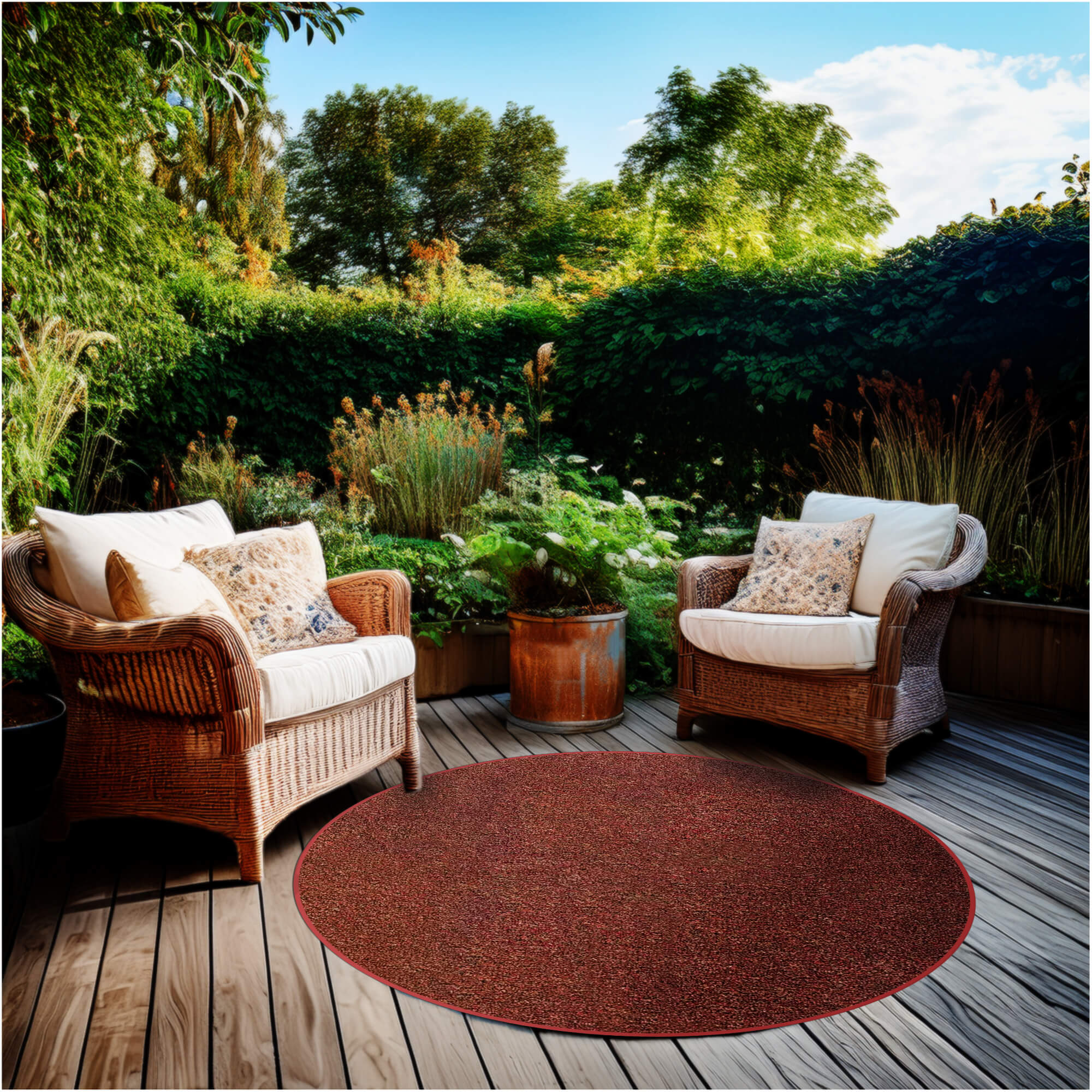 Cabana Tweed Artificial Grass Turf Rug – 3/8” Thick Ultra Turf Carpet, Custom Size, 7 Colors