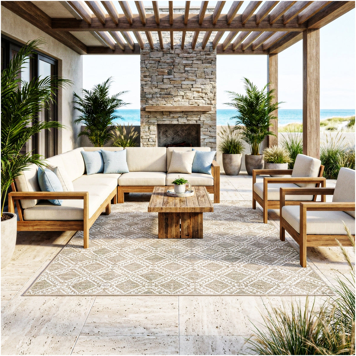 Belmar Custom Size Indoor & Outdoor Area Rug