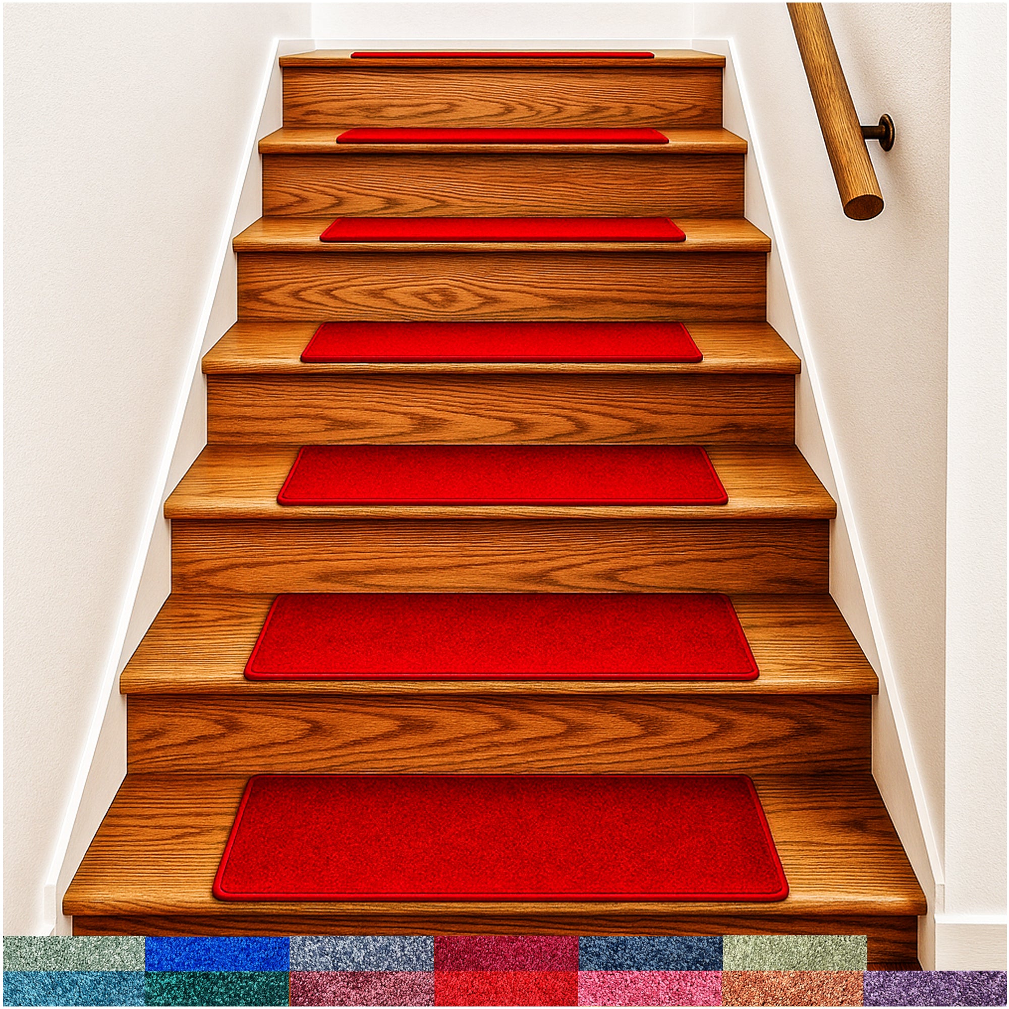 Jewel Tones Dog Assist Stair Treads – Non-Slip Carpet (Set of 9–18)