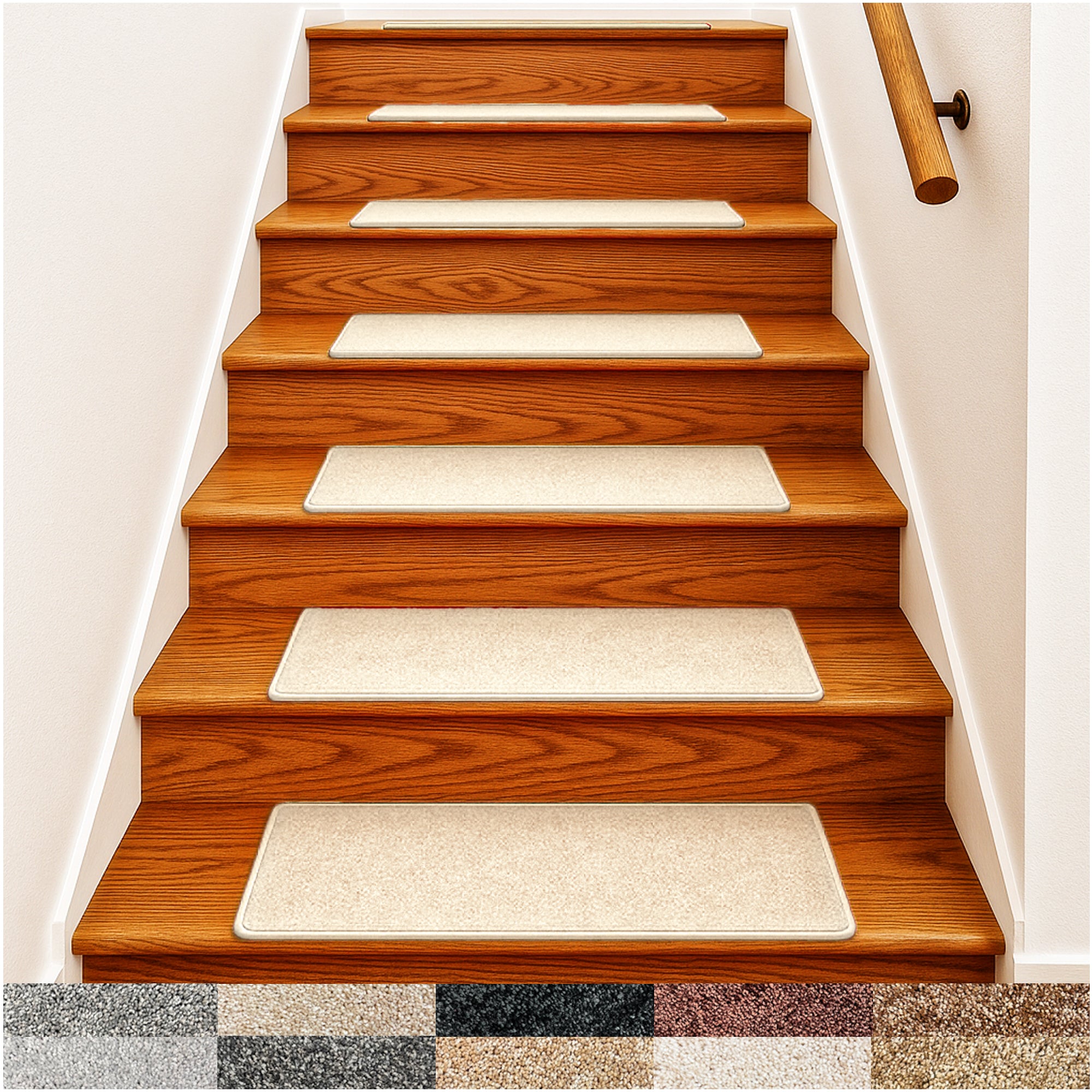 Neutral Tones Dog Assist Stair Treads – Non-Slip Carpet (Set of 12–18) Sample