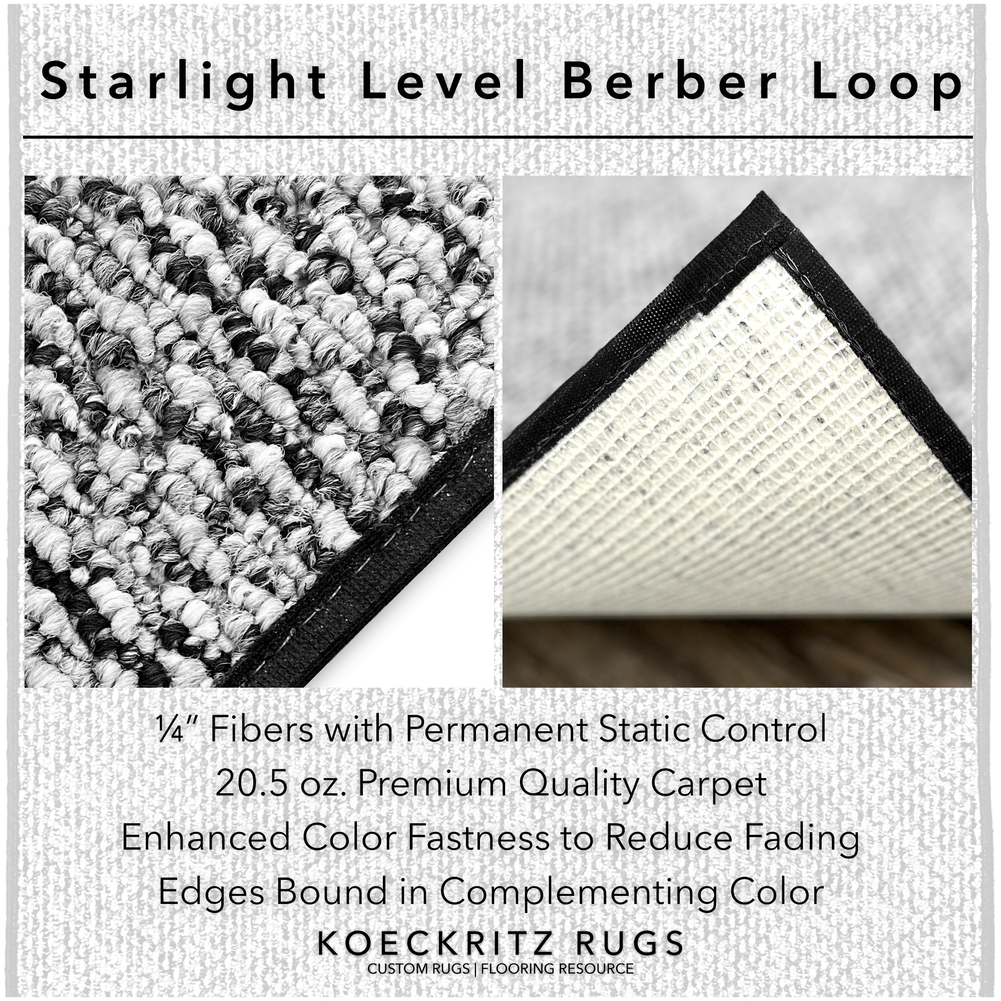 Starlight Level Berber Loop Indoor Area Rug Carpet Collection