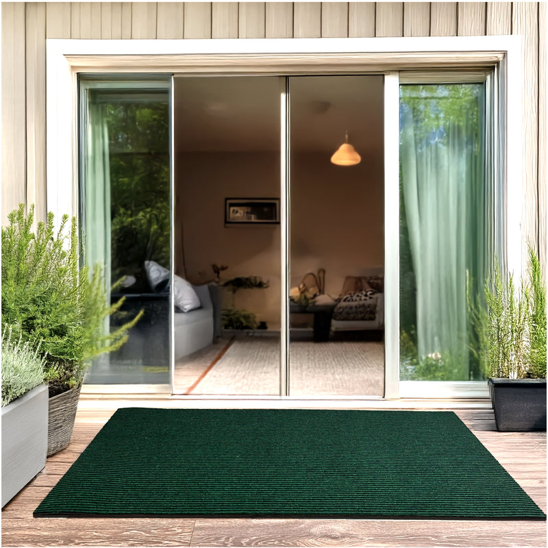 Inspiration Indoor-Outdoor Emerald Green 5’ x 8’ Area Rug – Rubber Back Non-Slip