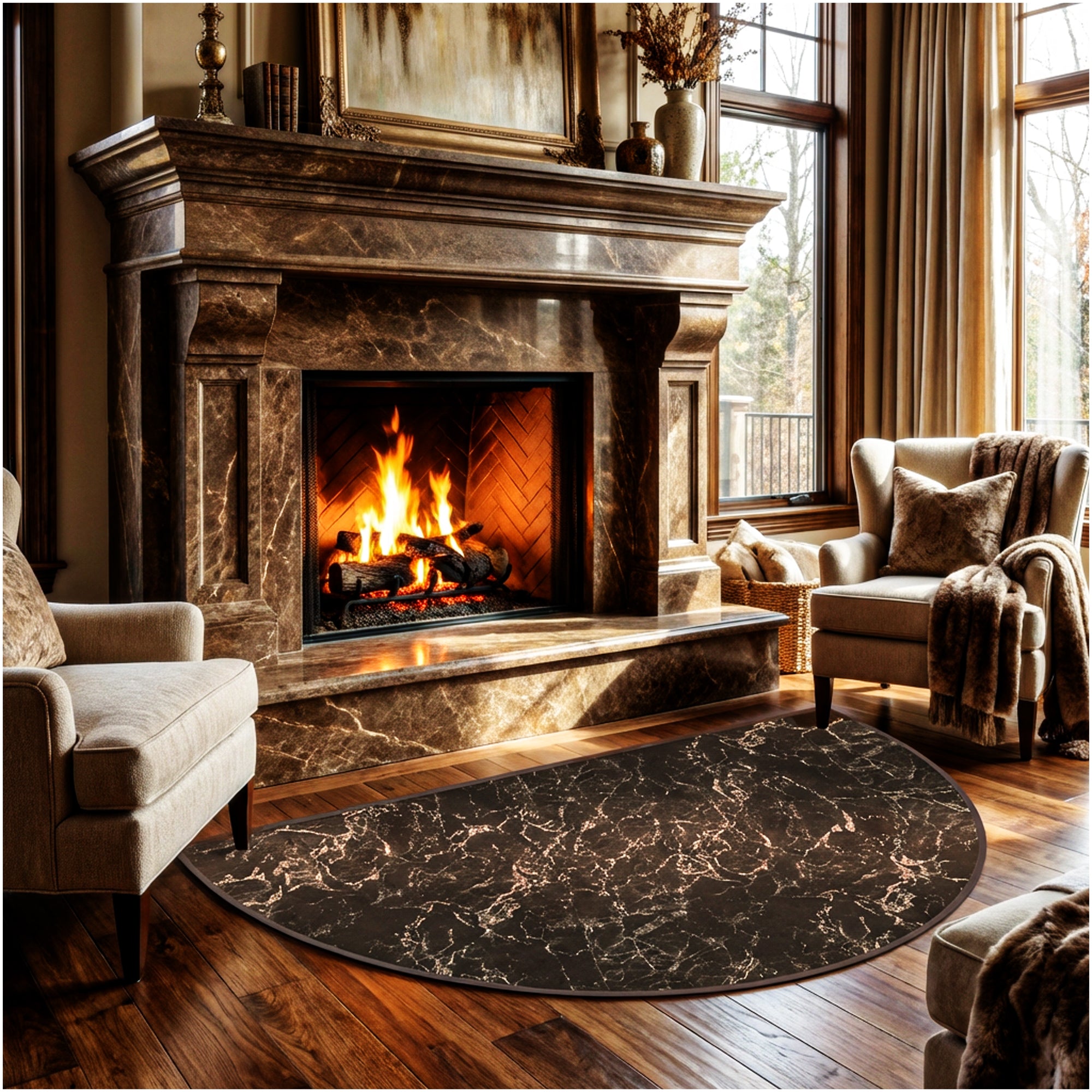 Milliken Cavatori Marble Pattern Indoor Area Rug – 3/8″ Thick, 40 oz Cut Pile