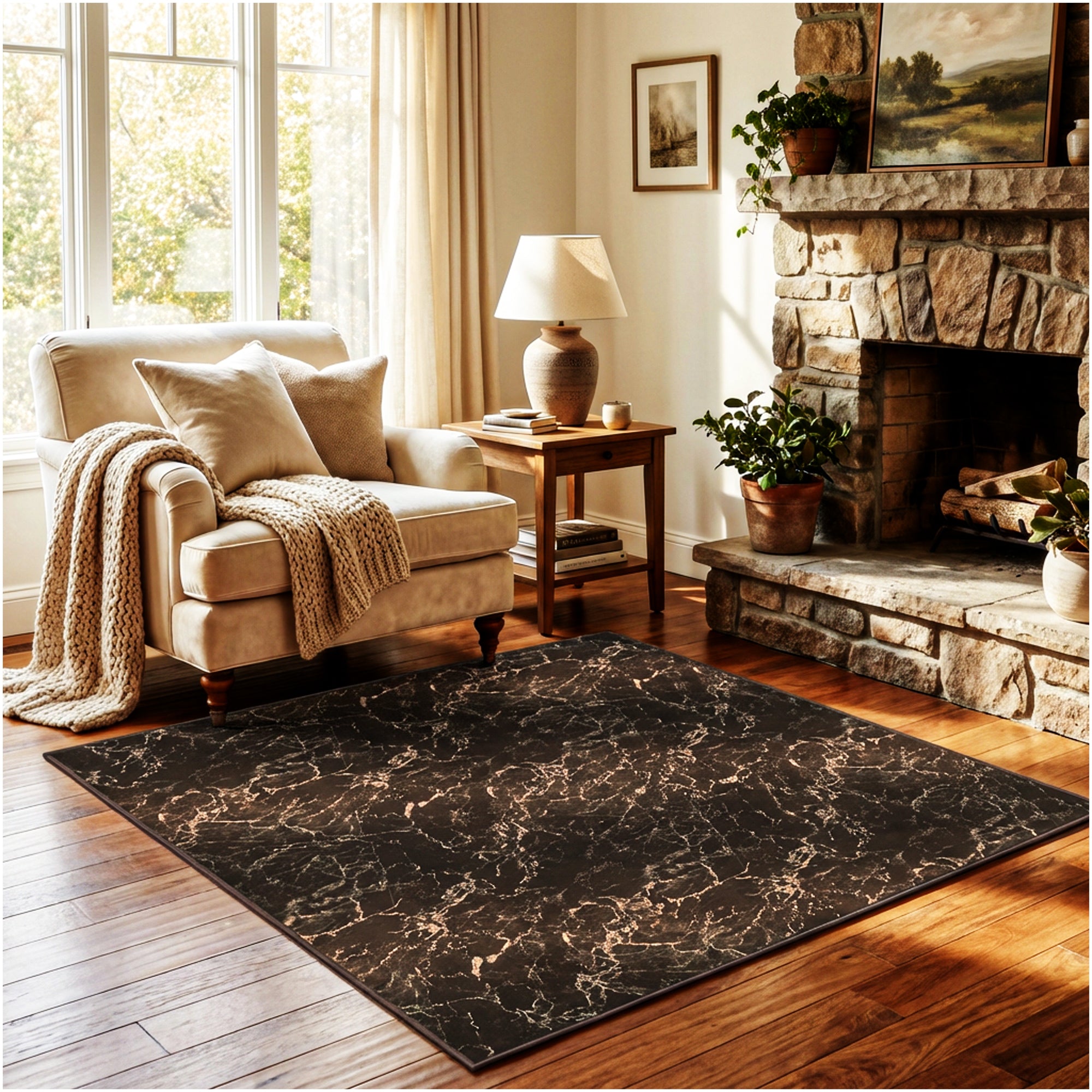 Milliken Cavatori Marble Pattern Indoor Area Rug – 3/8″ Thick, 40 oz Cut Pile