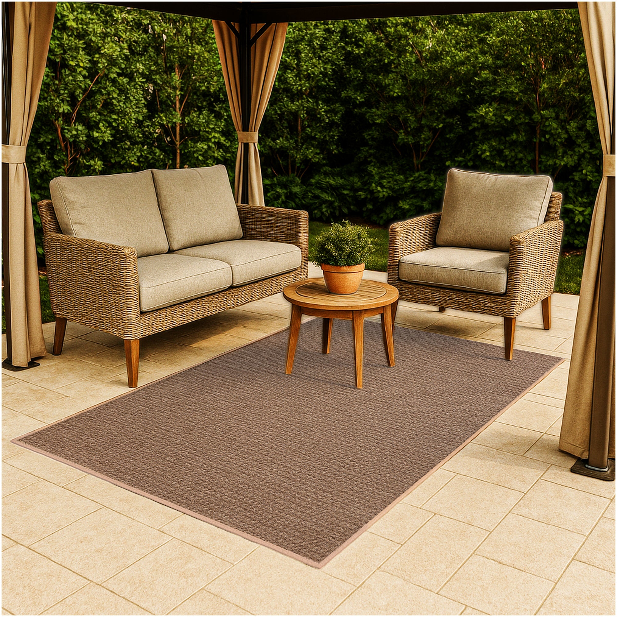 Interlace Waffle Pattern Indoor & Outdoor Rug – Eco-Friendly PET Fiber, Custom Sizes