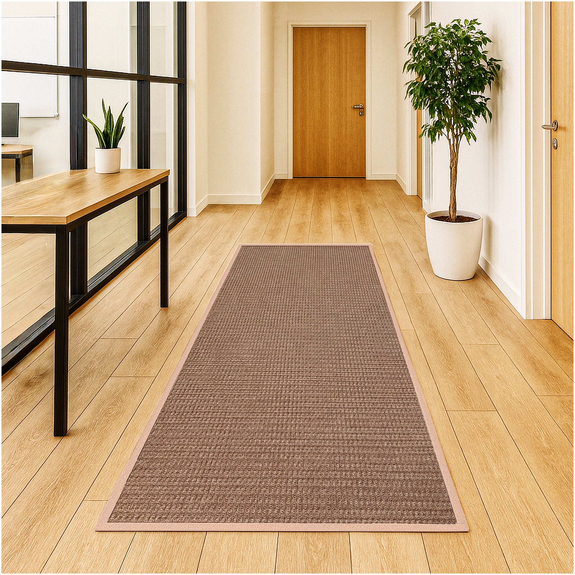 Interlace Waffle Pattern Indoor & Outdoor Rug – Eco-Friendly PET Fiber, Custom Sizes