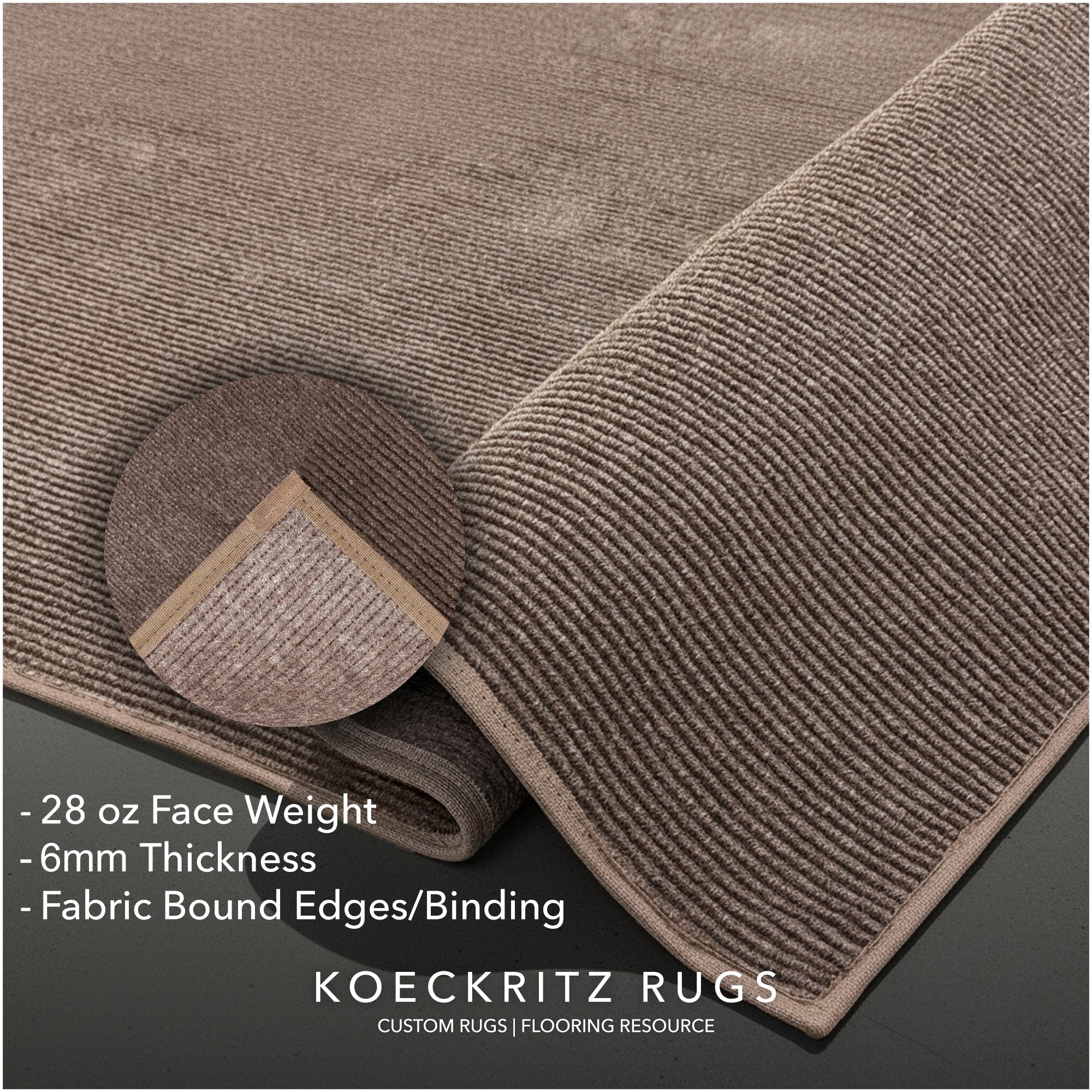 Wassaw Ribbed Indoor/Outdoor Area Rug – Lightweight PET Fiber, 6 Colors