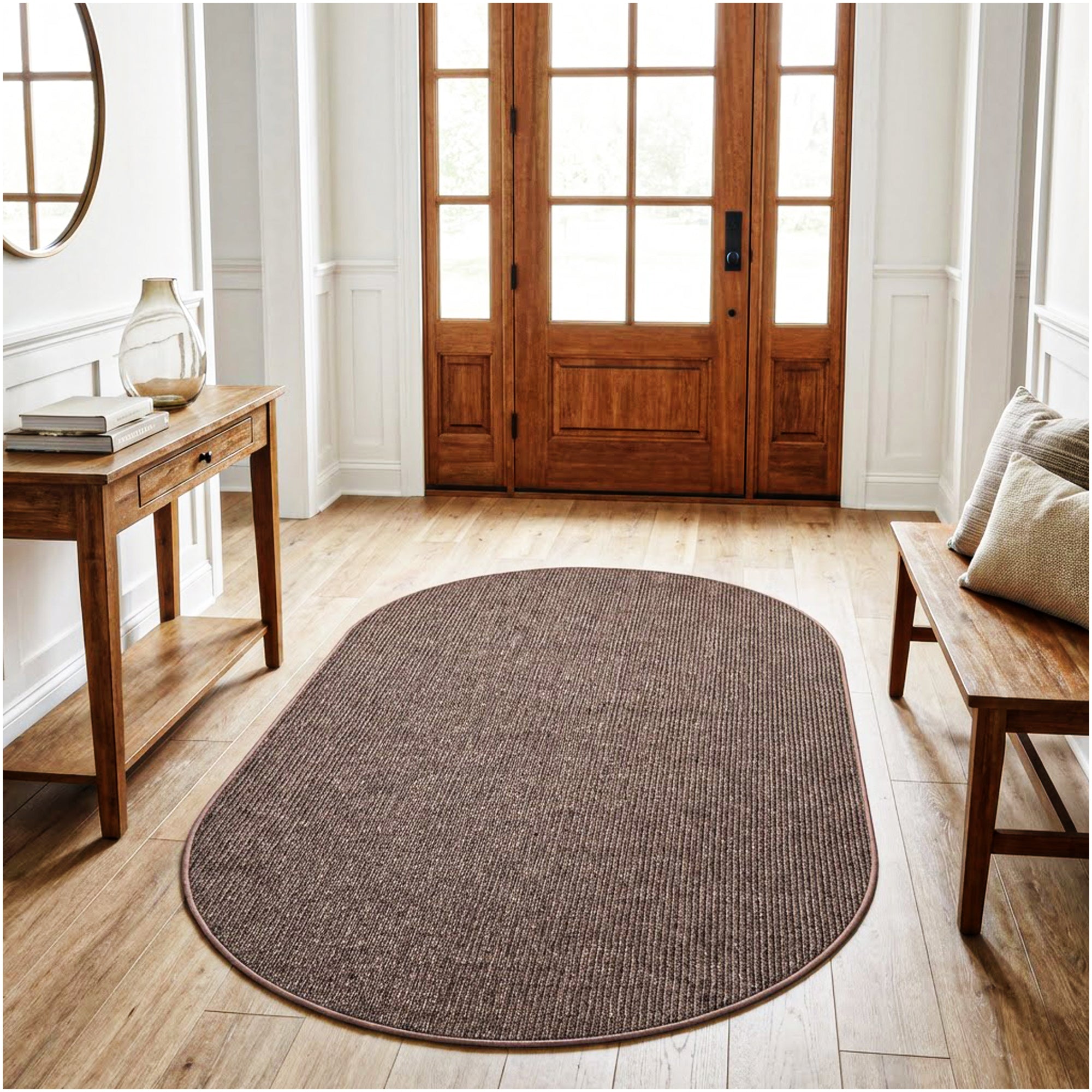 Wassaw Ribbed Indoor/Outdoor Area Rug – Lightweight PET Fiber, 6 Colors