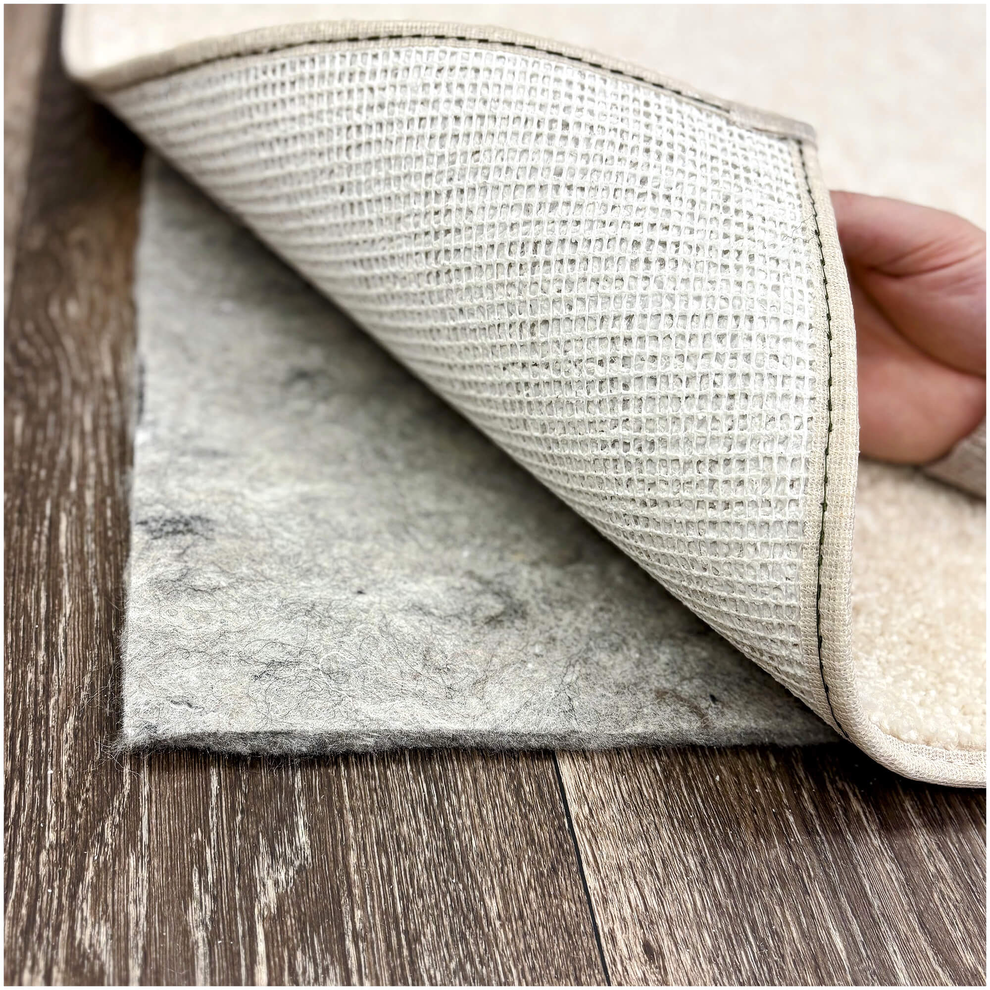 3/8" Thick Felt Rug Pad – 32 oz Recycled Felt & Jute | Cushion for Area Rugs