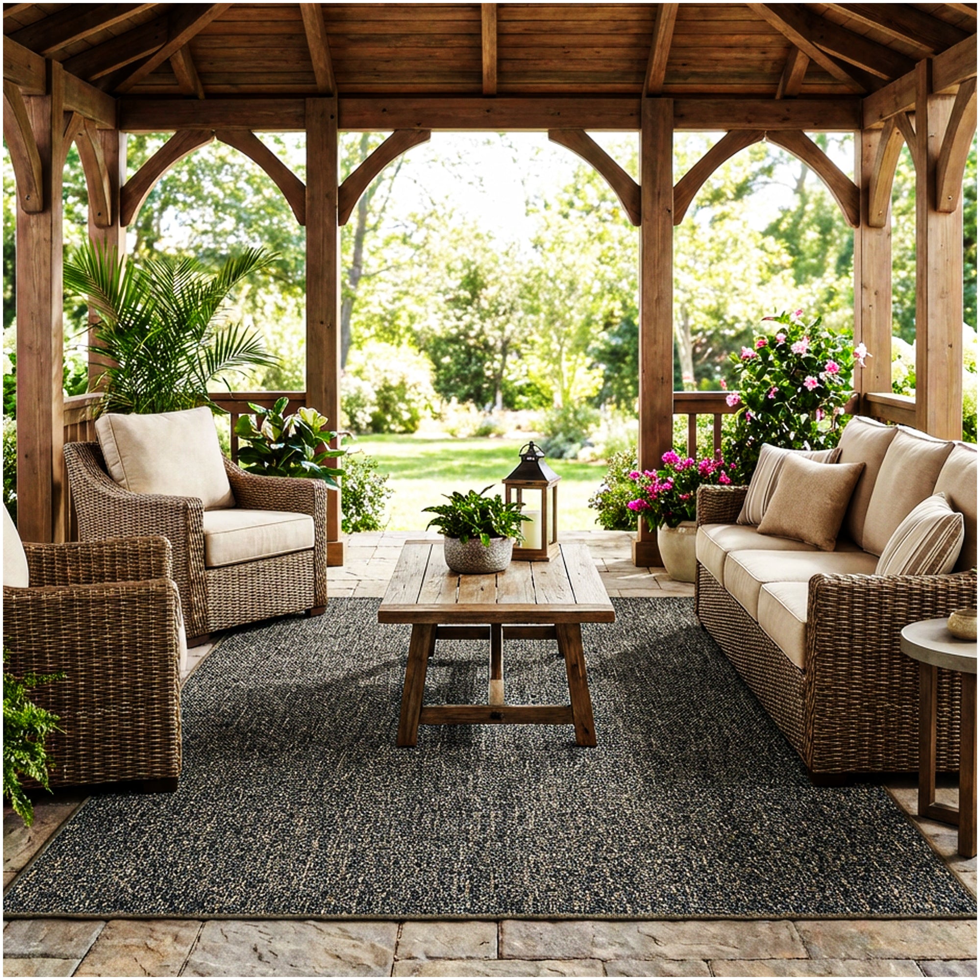 Garden Escape Indoor/Outdoor Area Rug with Premium Bound Edges – 6 Colors