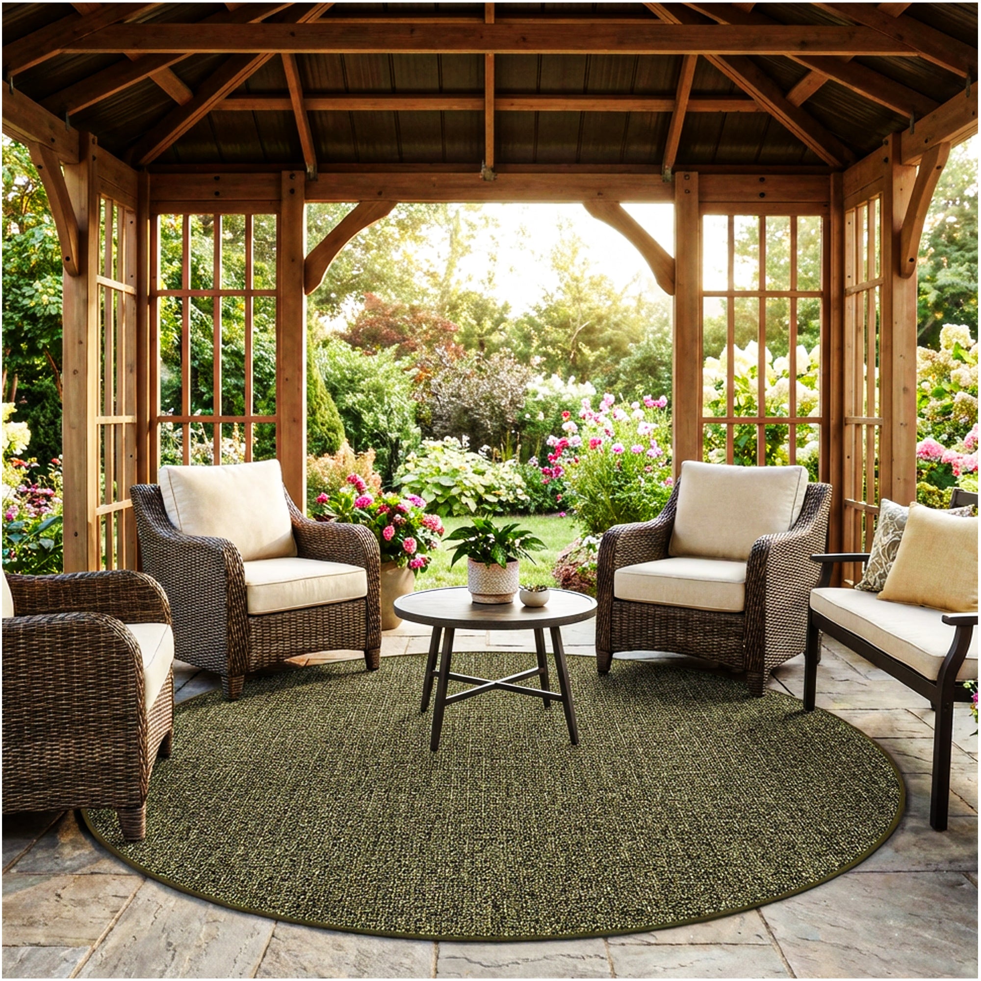 Casual Boucle Indoor/Outdoor Area Rug – Custom Sizes, 6 Colors