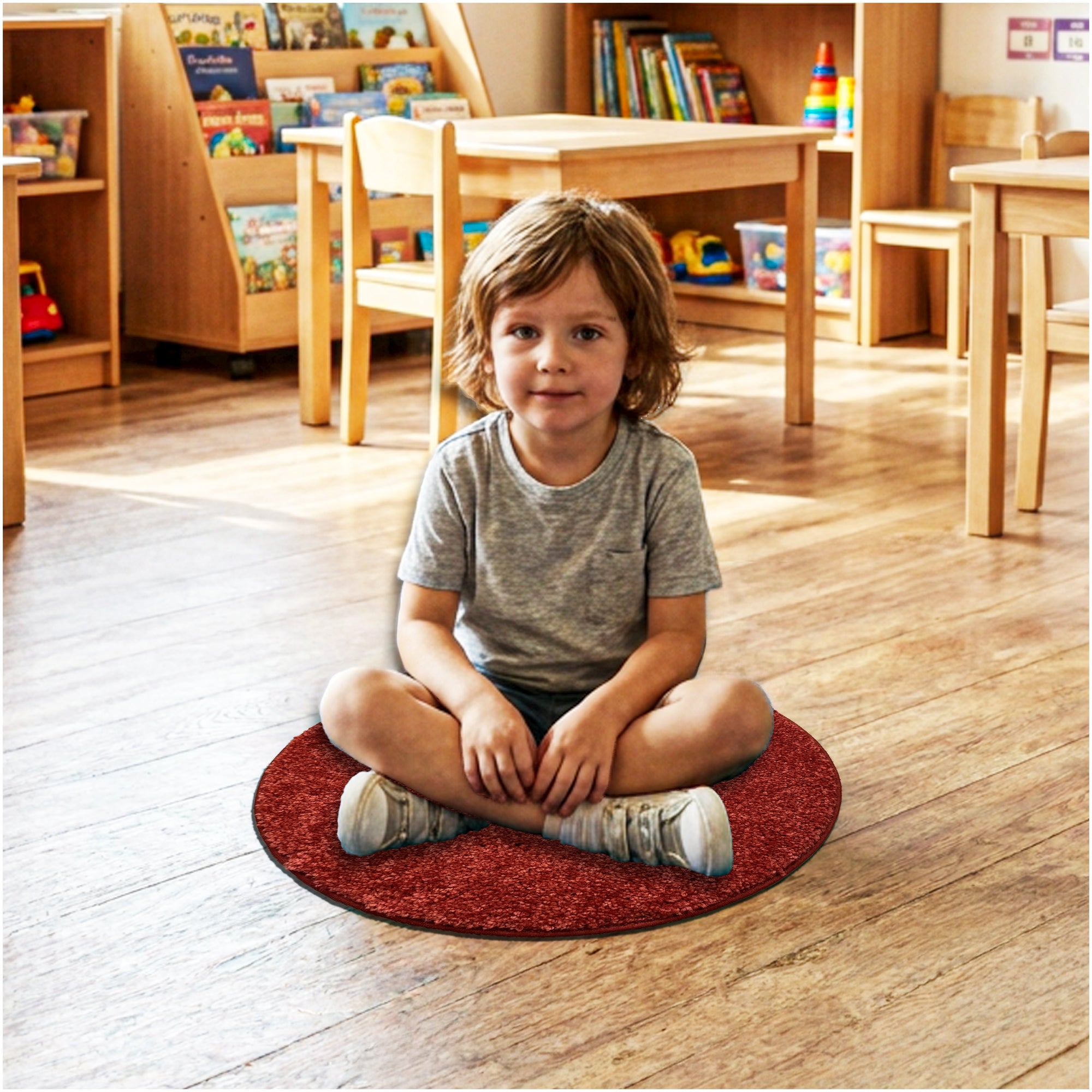Children’s Classroom Carpet Circle Seats – Multiple Colors | 18” Round Soft Floor Cushions