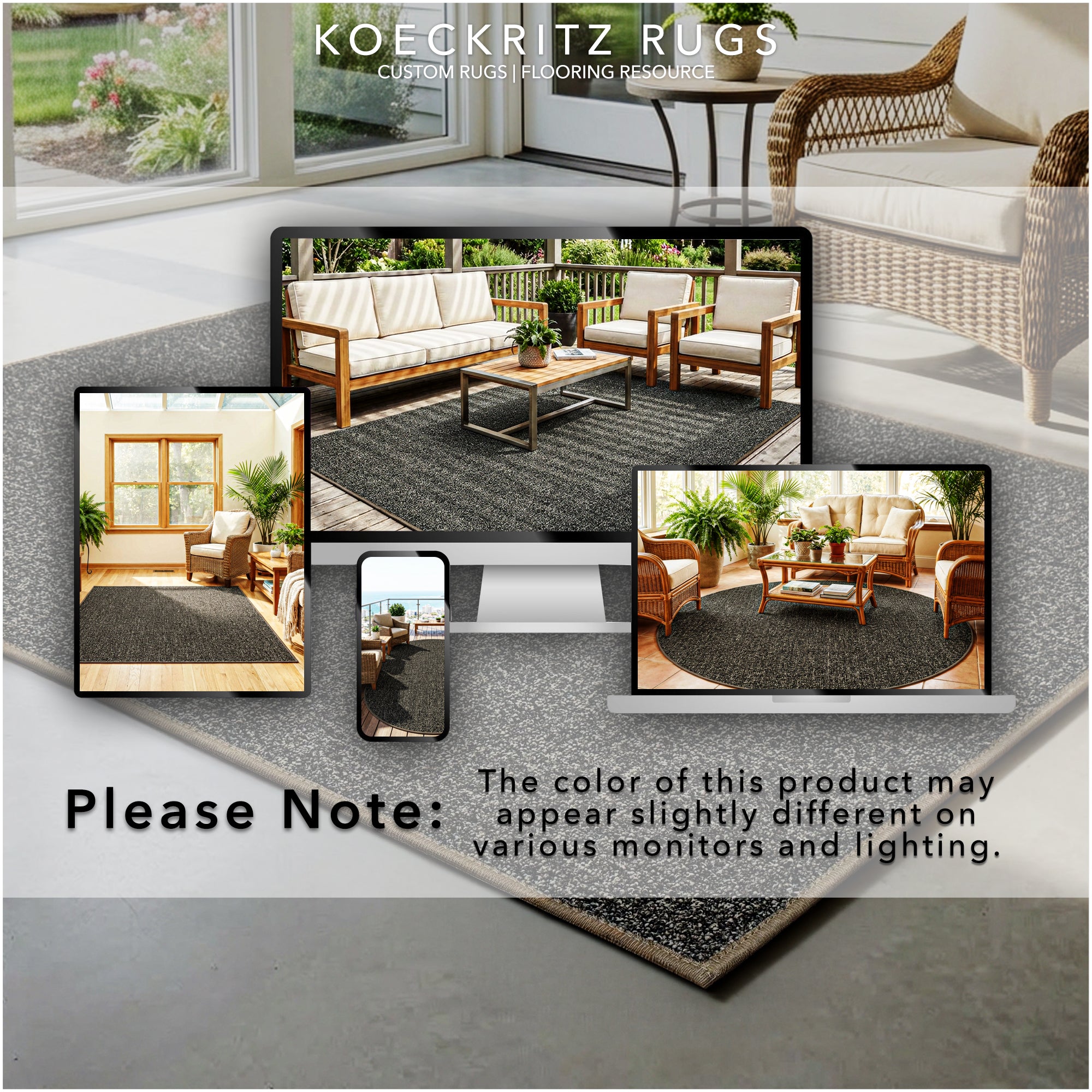Casual Boucle Indoor/Outdoor Area Rug – Custom Sizes, 6 Colors