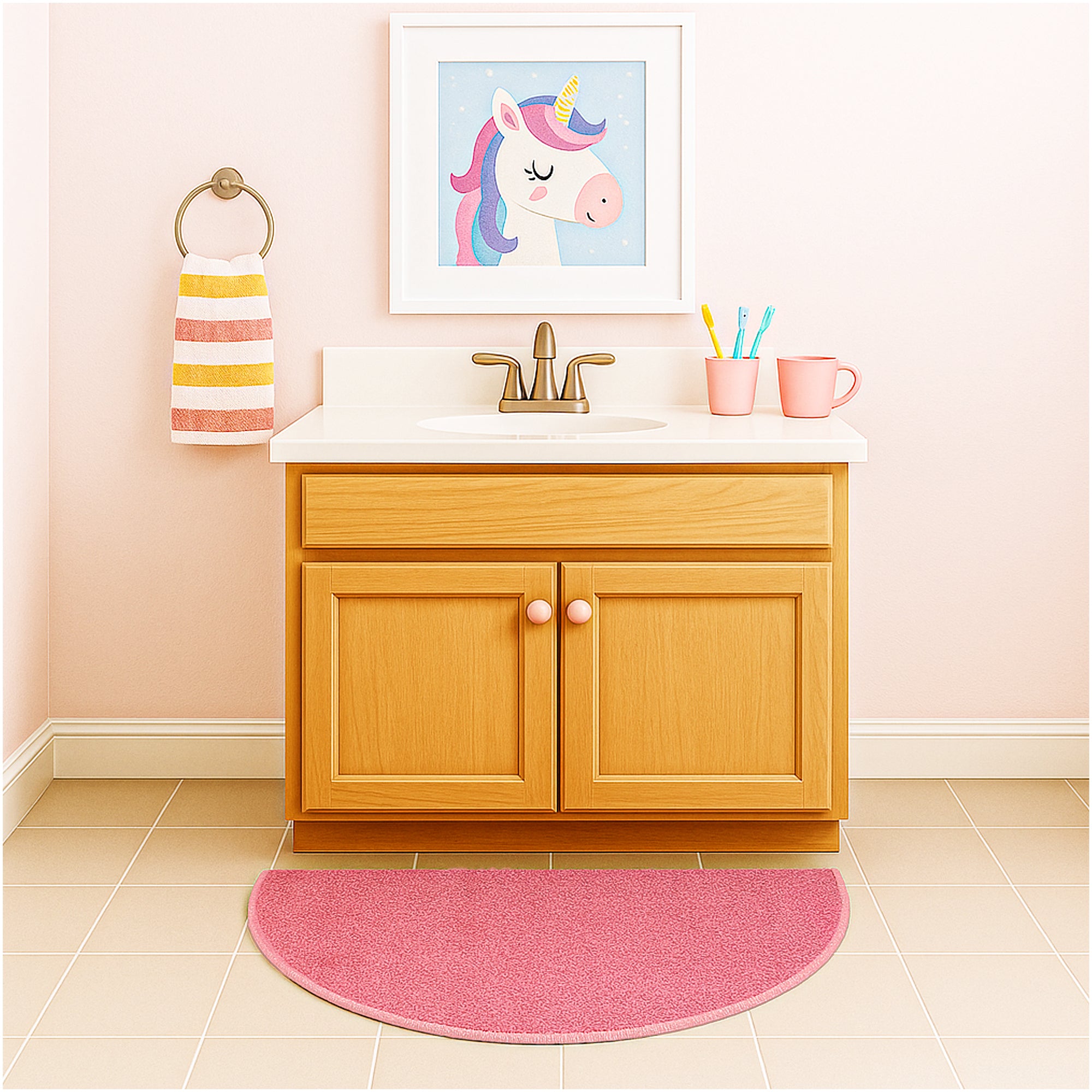 Kid Crossing Soft Area Rug – Colorful Collection, Custom Sizes Available - Sample