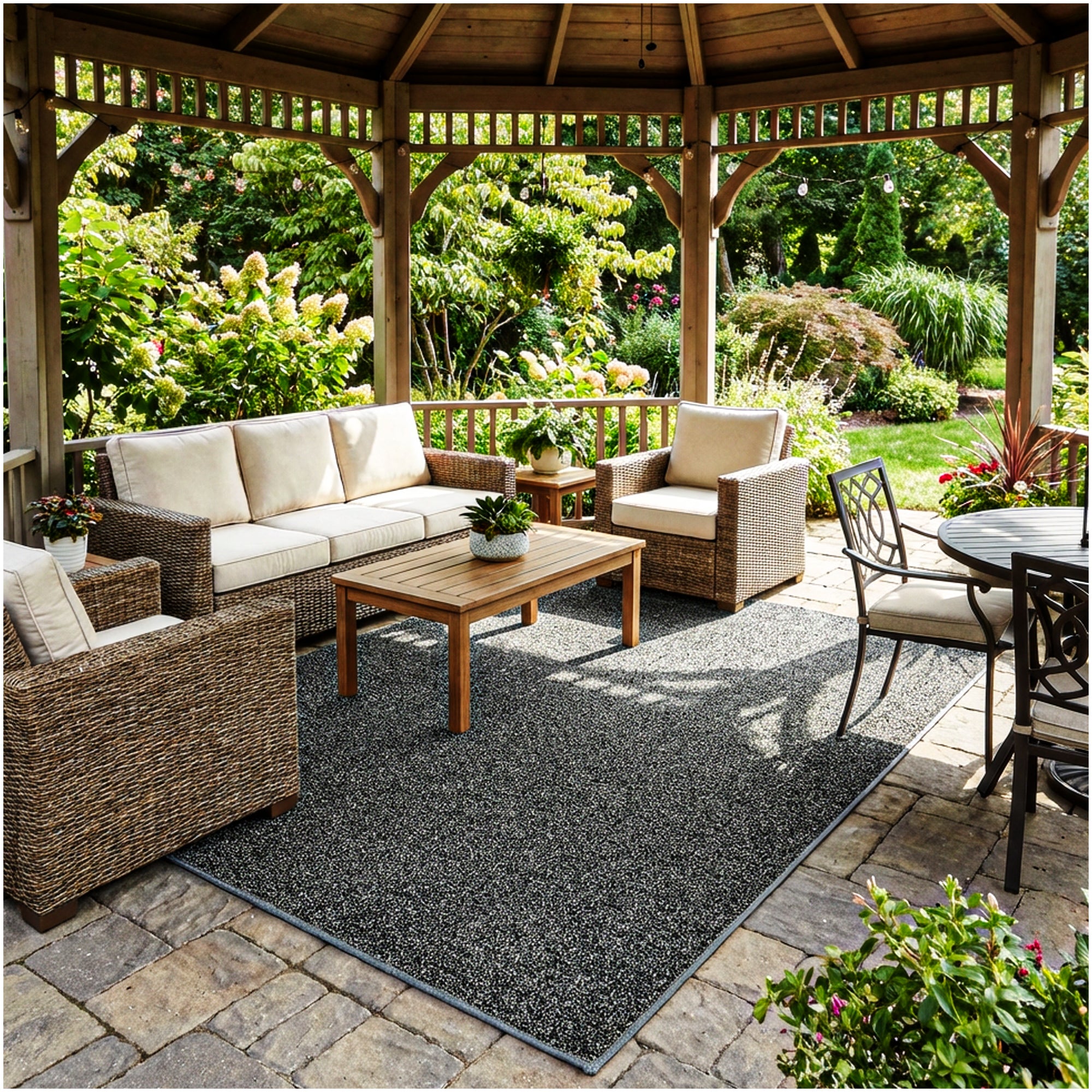 Garden Escape Indoor/Outdoor Area Rug with Premium Bound Edges – 6 Colors