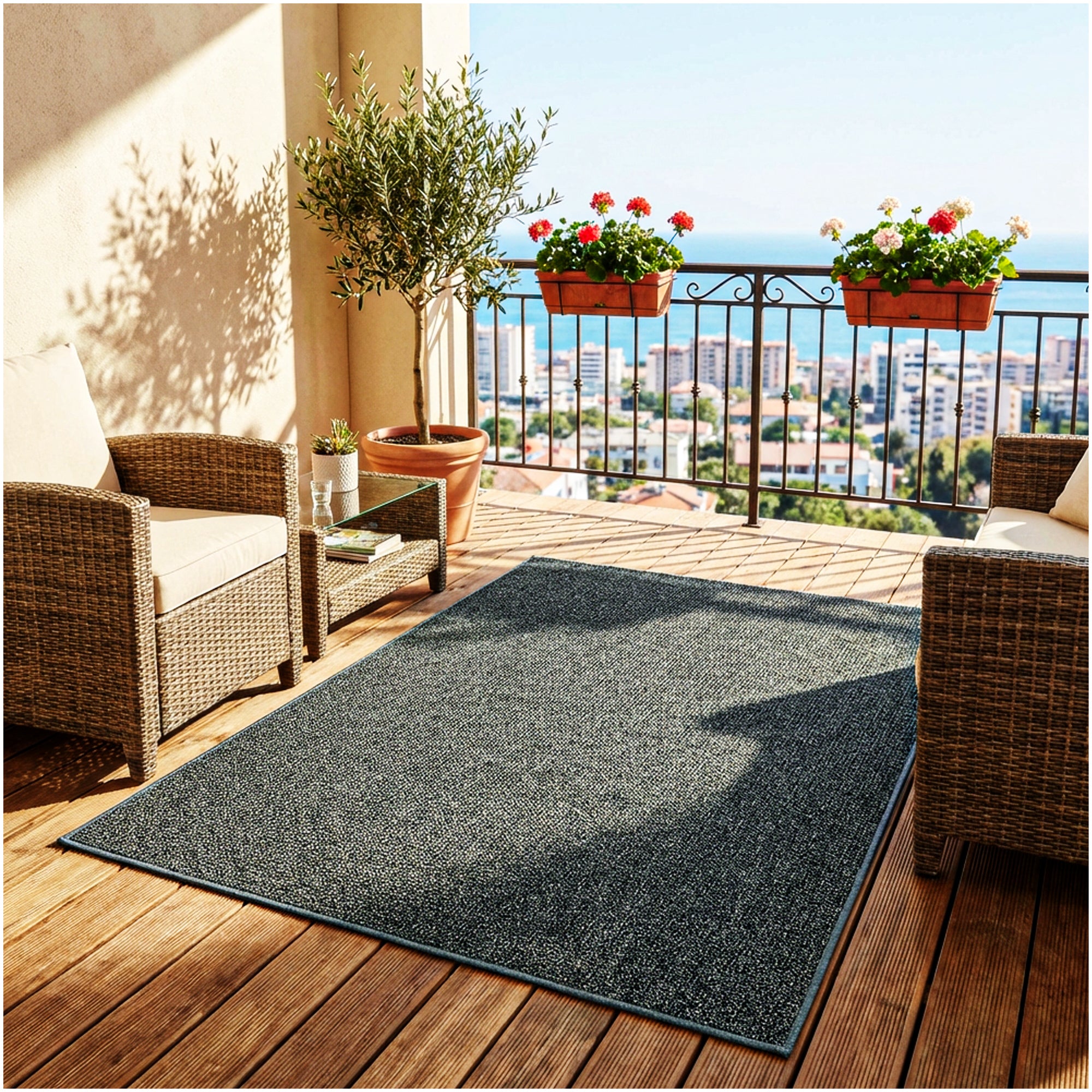 Garden Escape Indoor/Outdoor Area Rug with Premium Bound Edges – 6 Colors