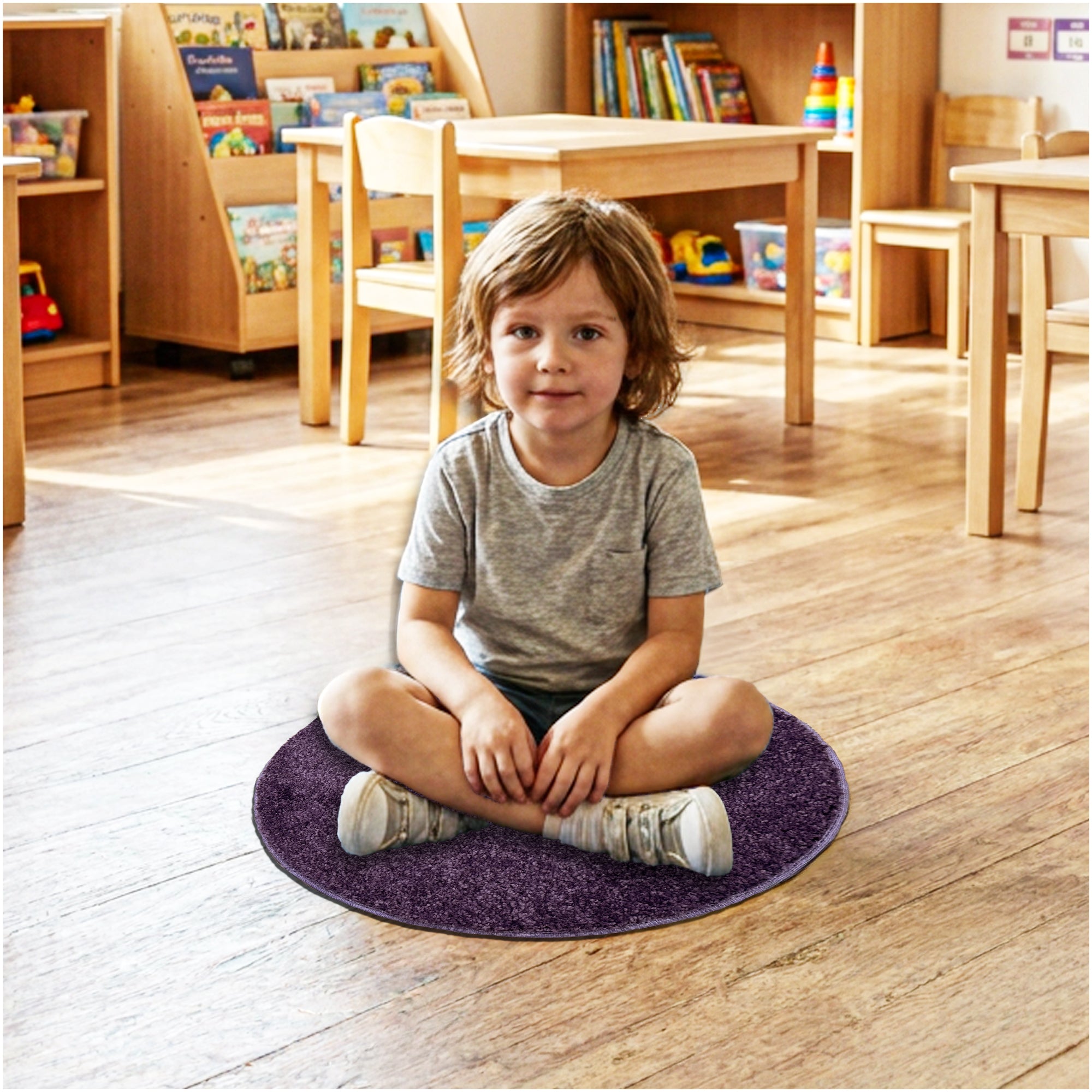 Children’s Classroom Carpet Circle Seats – Multiple Colors | 18” Round Soft Floor Cushions