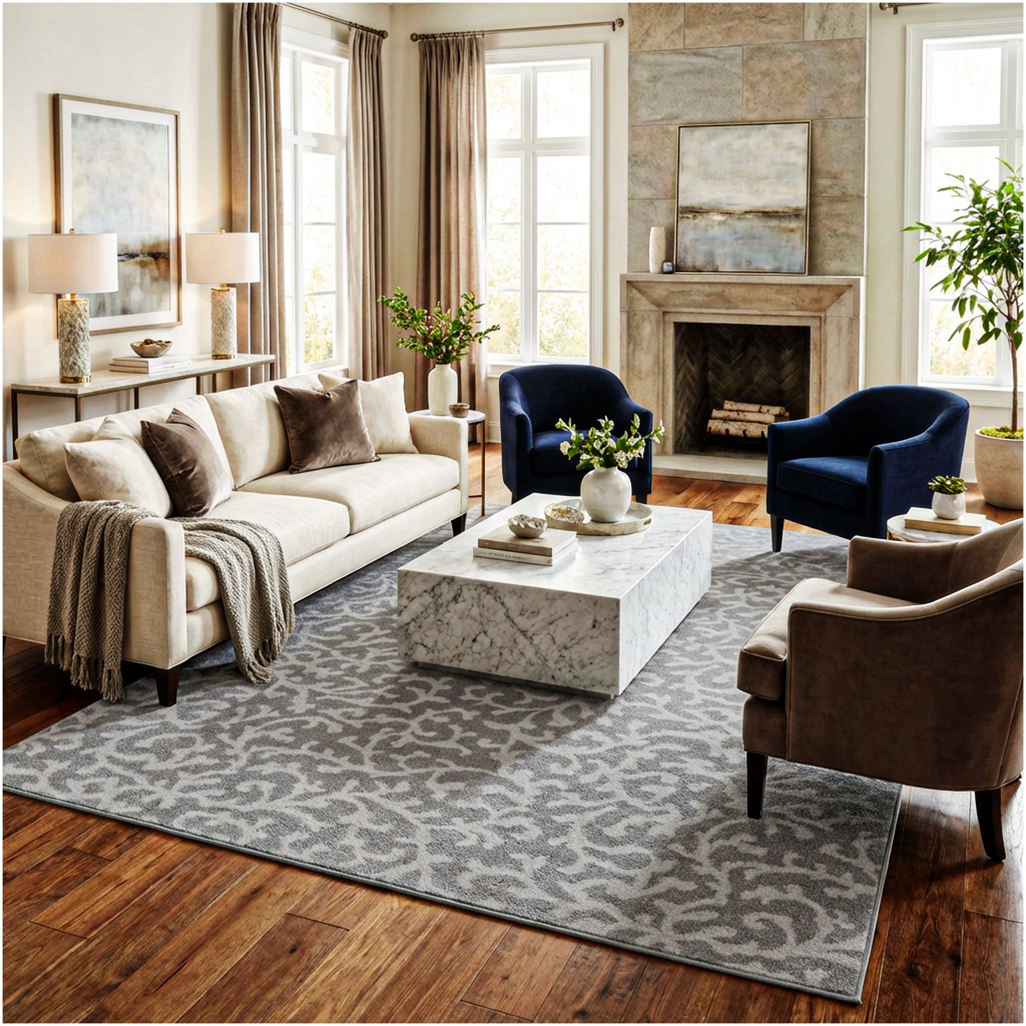 Milliken Coral Springs Indoor Area Rug | Standard Sizes & Color Options