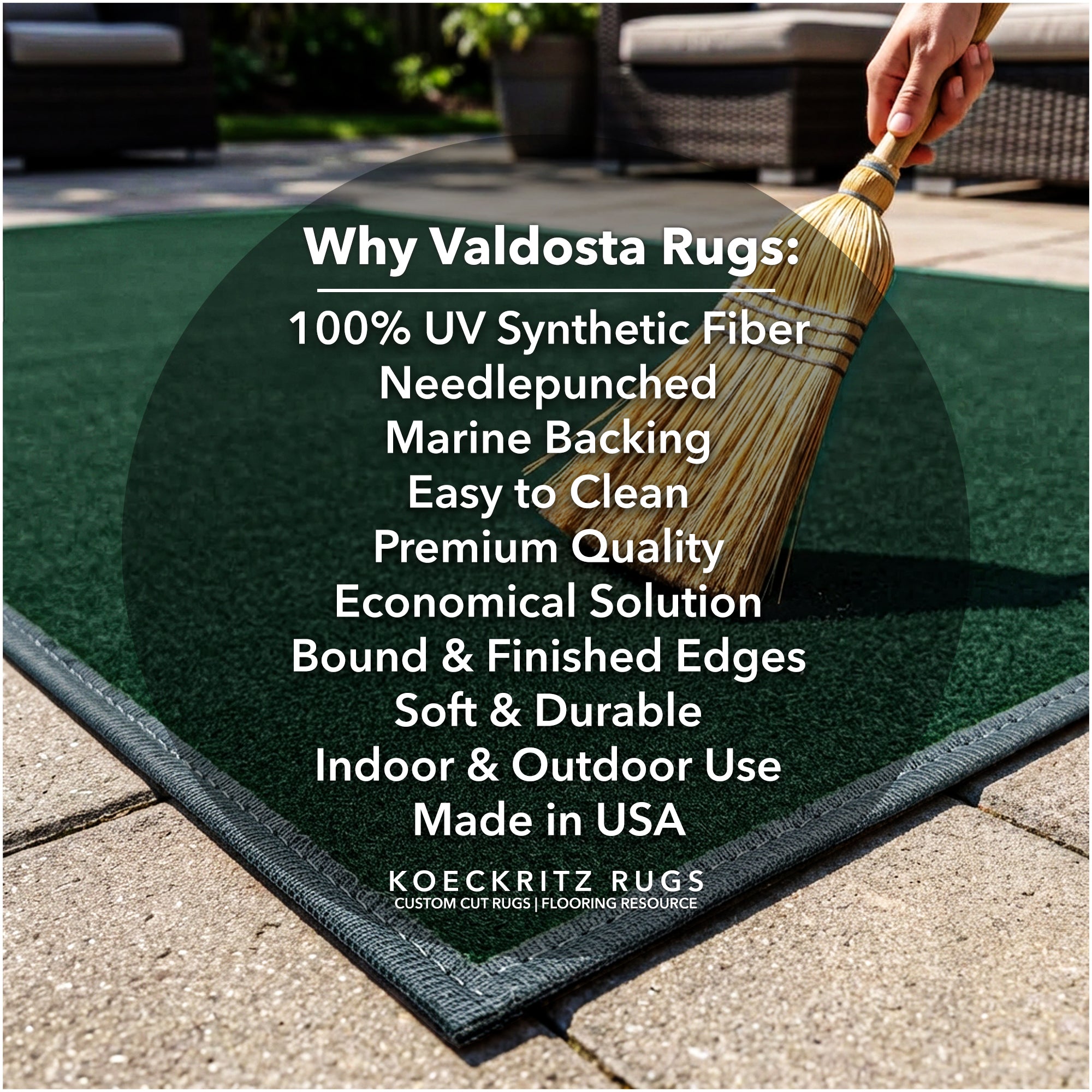 Valdosta Indoor Outdoor Carpet Rug – Durable, Soft, Custom Sizes