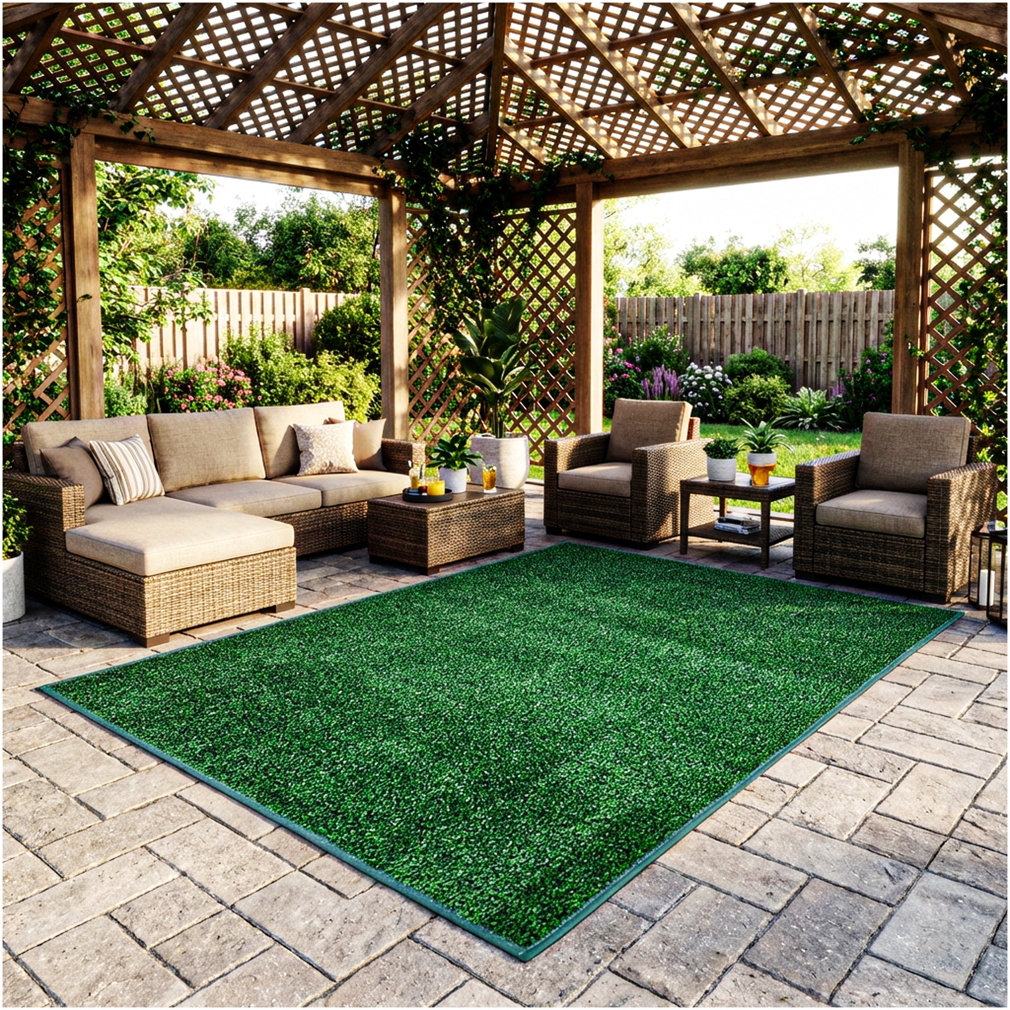 Indoor/Outdoor Artificial Grass Rugs – Lightweight, Standard Sizes, 6 Colors