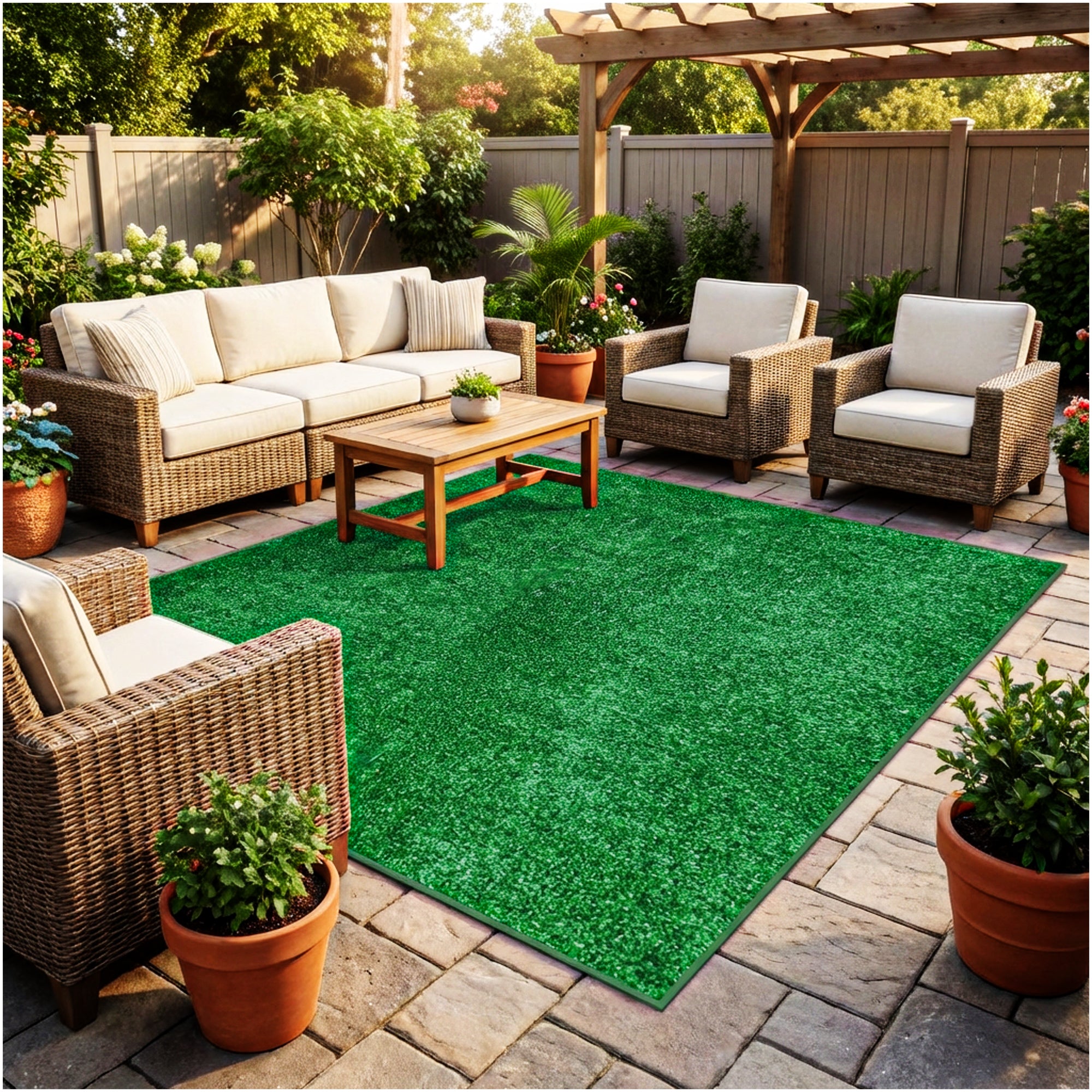 Indoor/Outdoor Artificial Grass Rugs – Lightweight, Standard Sizes, 6 Colors