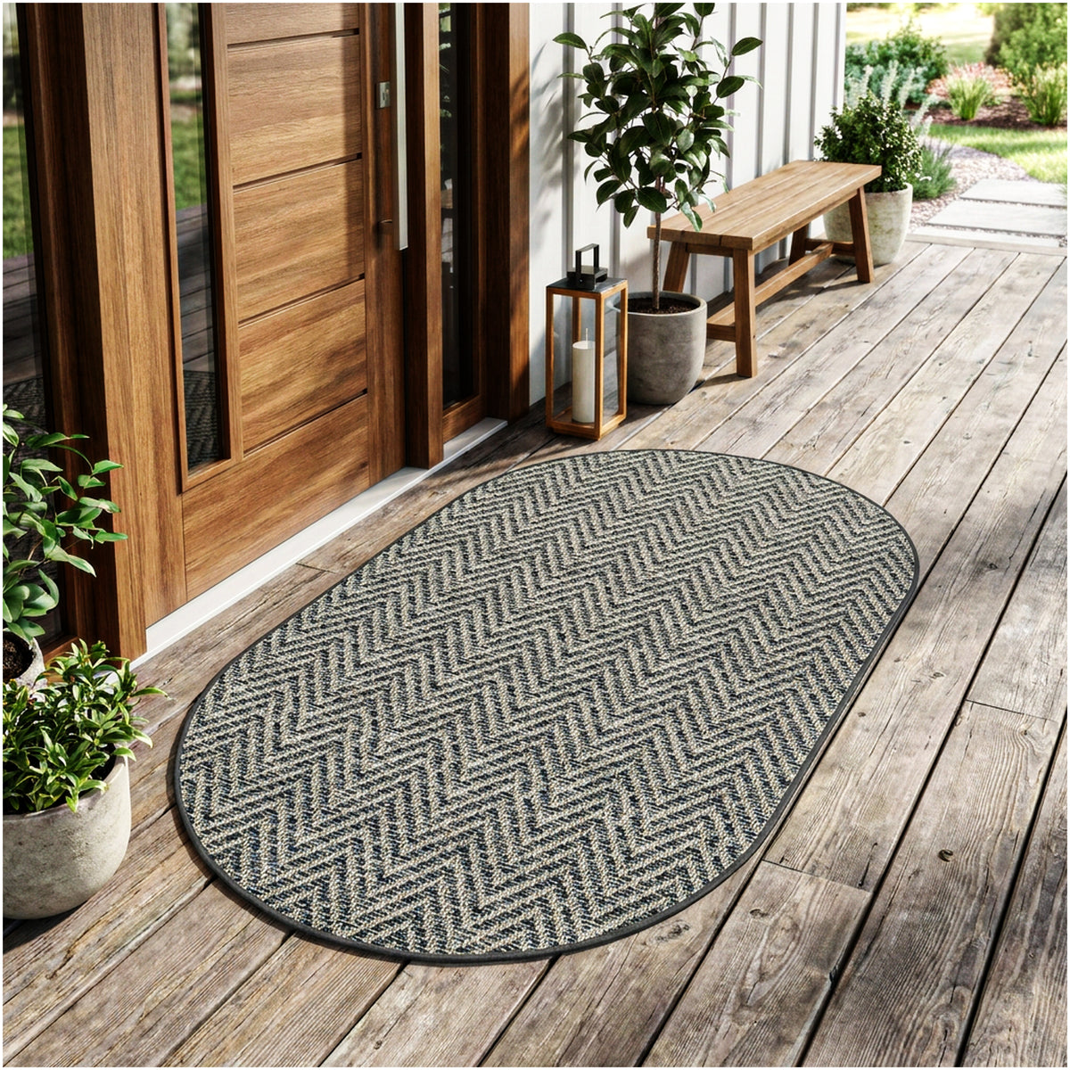Tortola Chevron Indoor-Outdoor Area Rug | Custom Sizes Available