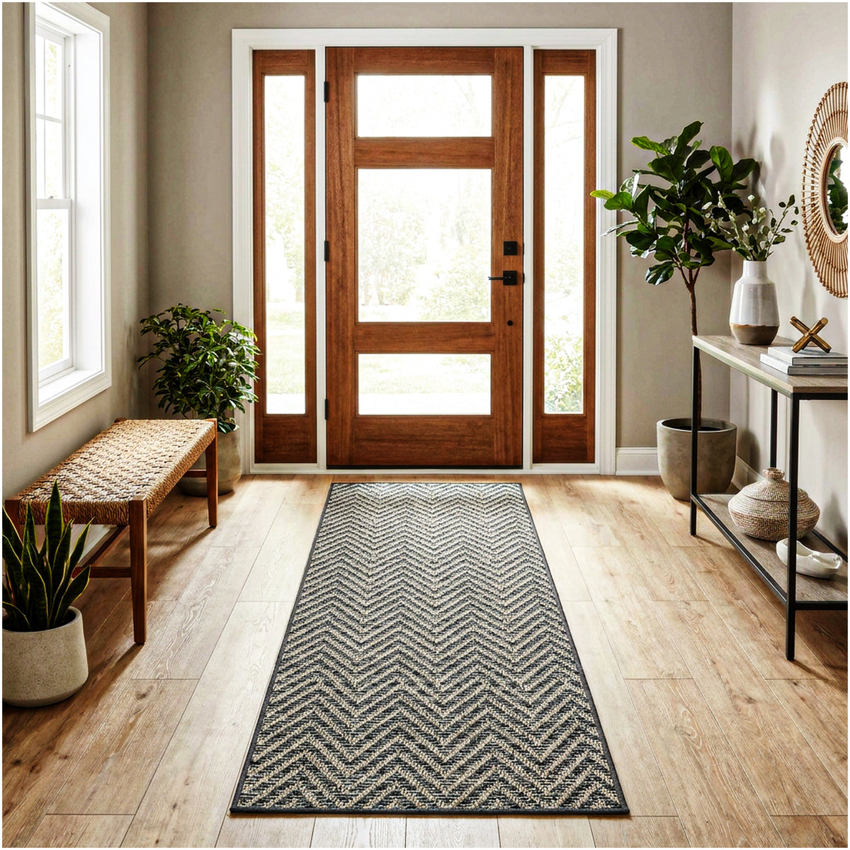 Tortola Chevron Indoor-Outdoor Area Rug | Custom Sizes Available