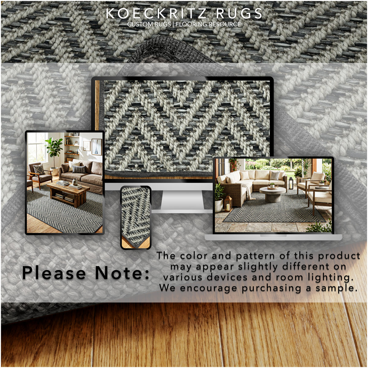 Tortola Chevron Indoor-Outdoor Area Rug | Custom Sizes Available