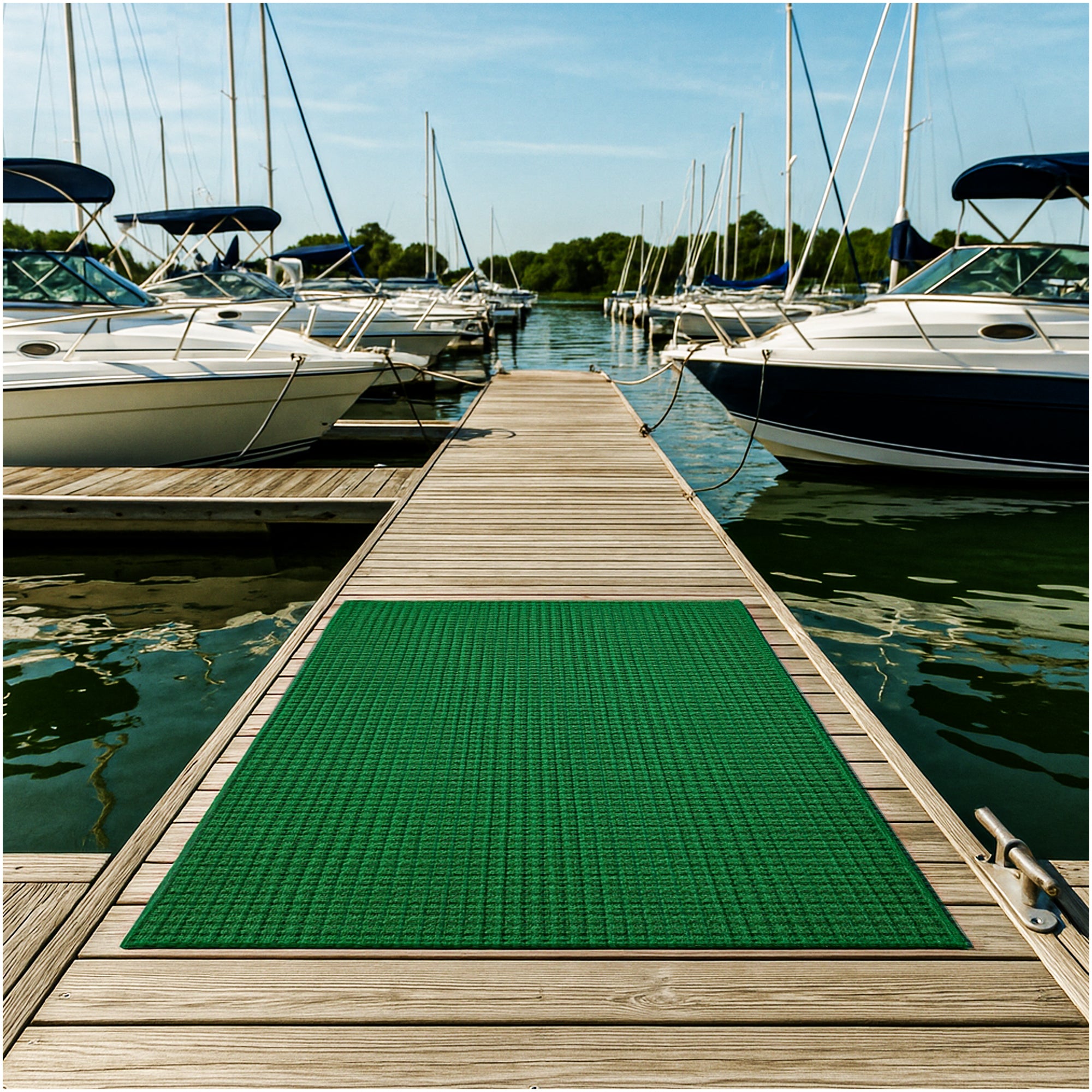 Interlace Waffle Pattern Indoor & Outdoor Rug – Eco-Friendly PET Fiber, Custom Sizes