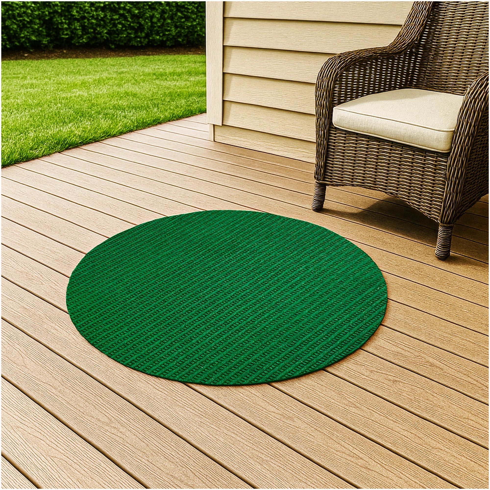 Interlace Waffle Pattern Indoor & Outdoor Rug – Eco-Friendly PET Fiber, Custom Sizes