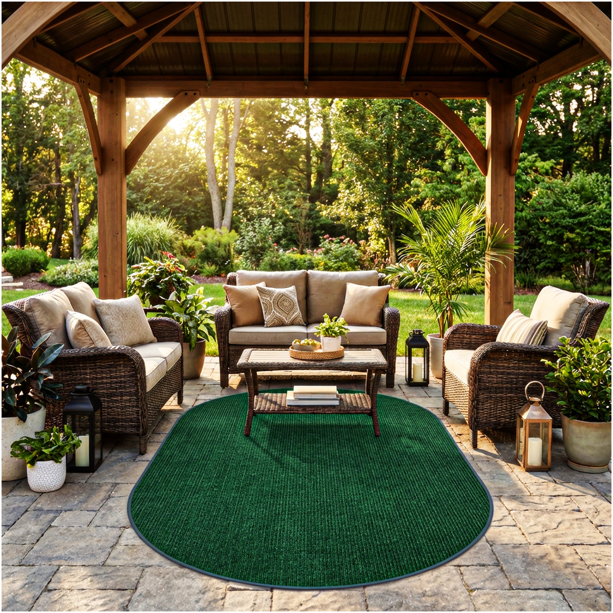 Wassaw Ribbed Indoor/Outdoor Area Rug – Lightweight PET Fiber, 6 Colors