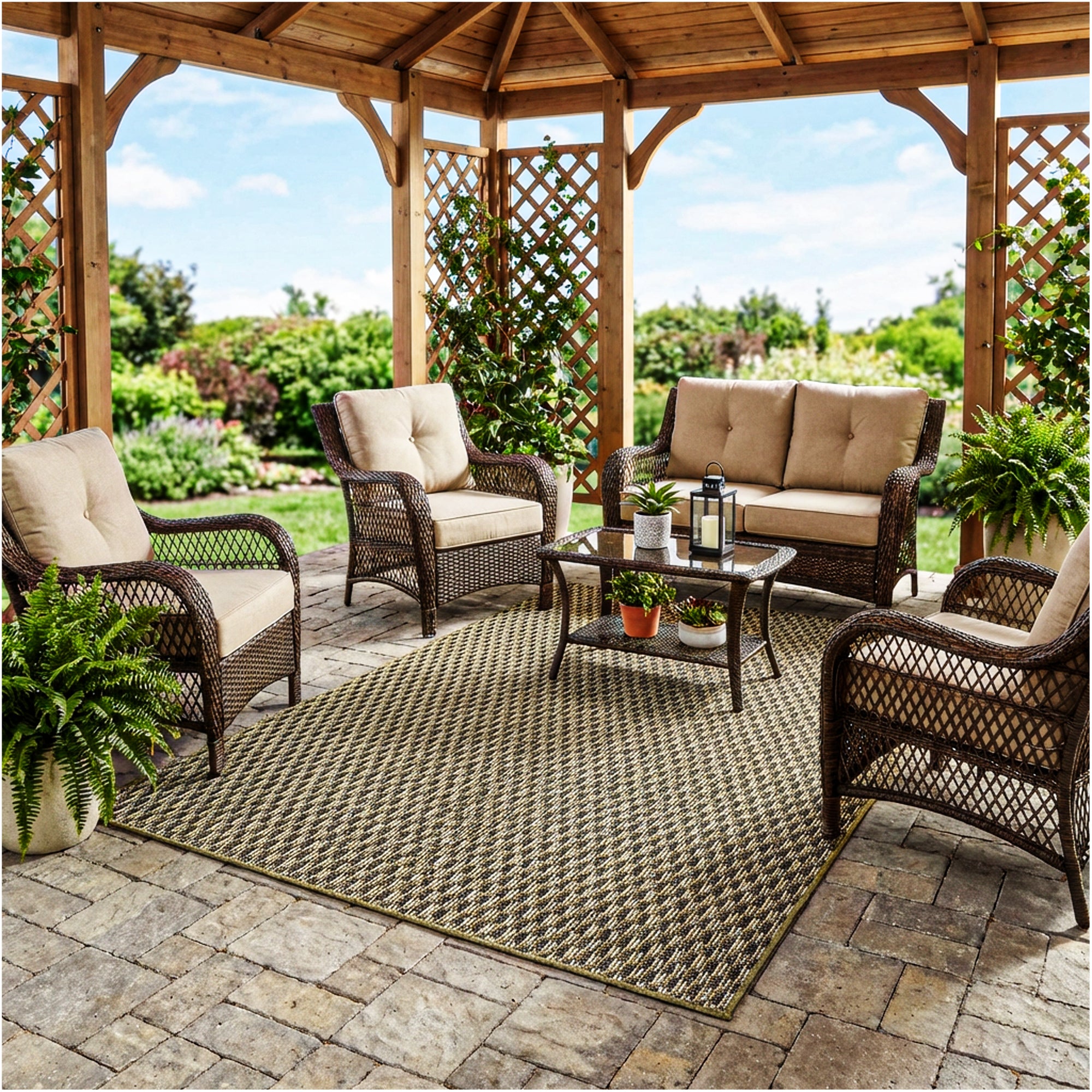 Pattern Play Level Loop Area Rug – Indoor/Outdoor | 5 Colors Available