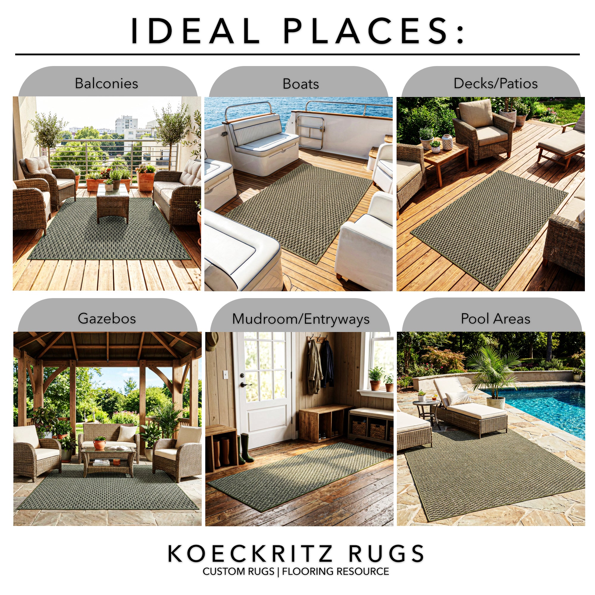 Pattern Play Level Loop Area Rug – Indoor/Outdoor | 5 Colors Available