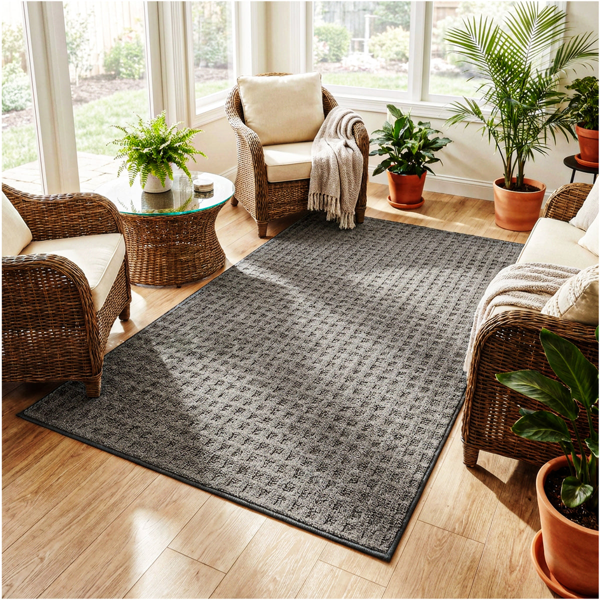 Quadrille Berber Pattern Indoor Area Rug – Custom Sizes