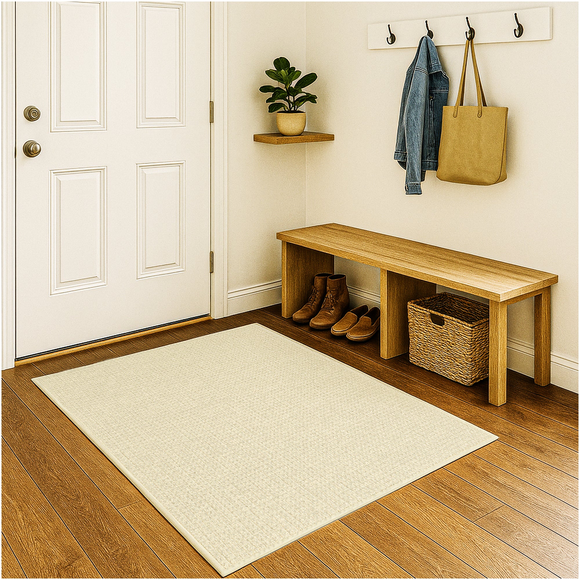Interlace Waffle Pattern Indoor & Outdoor Rug – Eco-Friendly PET Fiber, Custom Sizes
