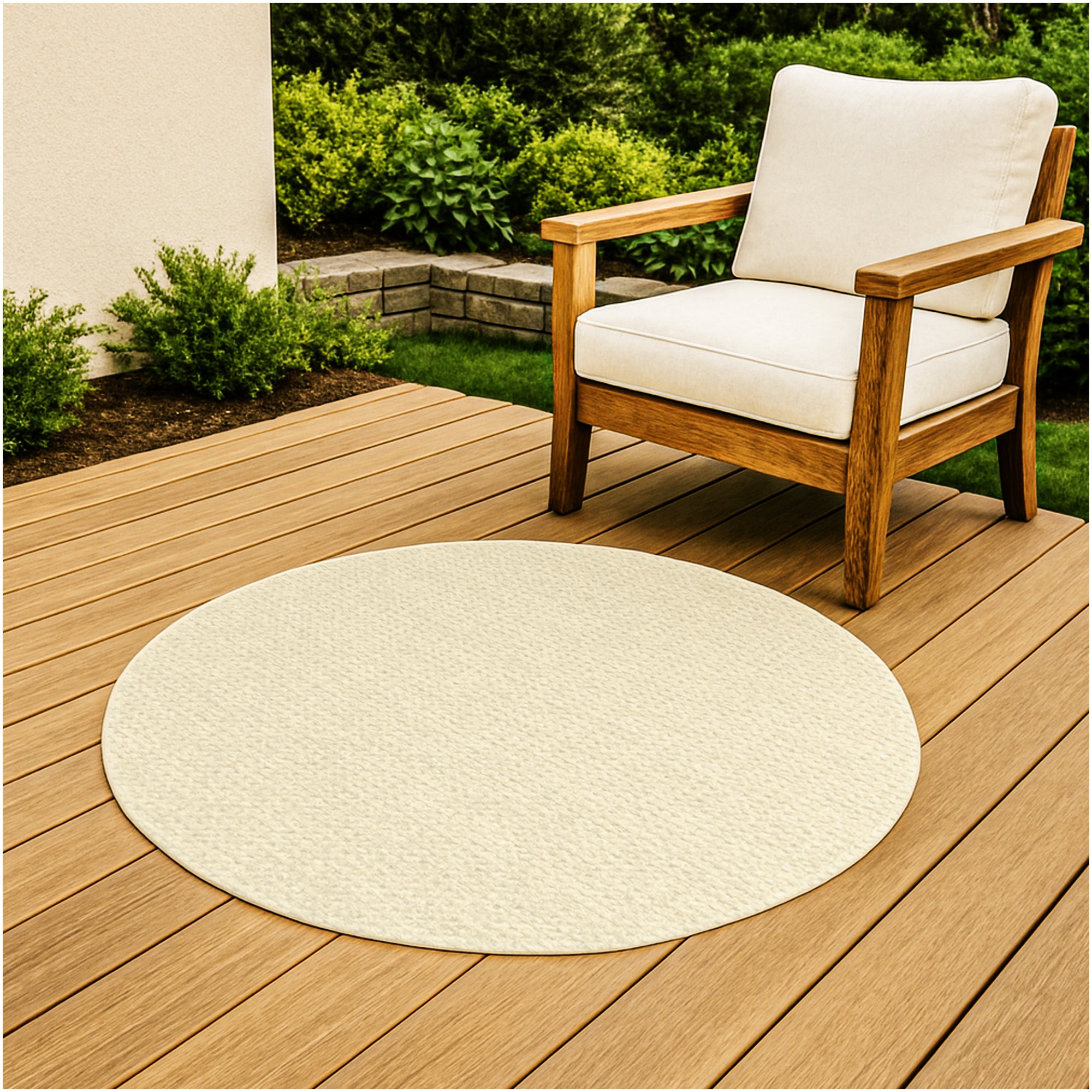 Interlace Waffle Pattern Indoor & Outdoor Rug – Eco-Friendly PET Fiber, Custom Sizes