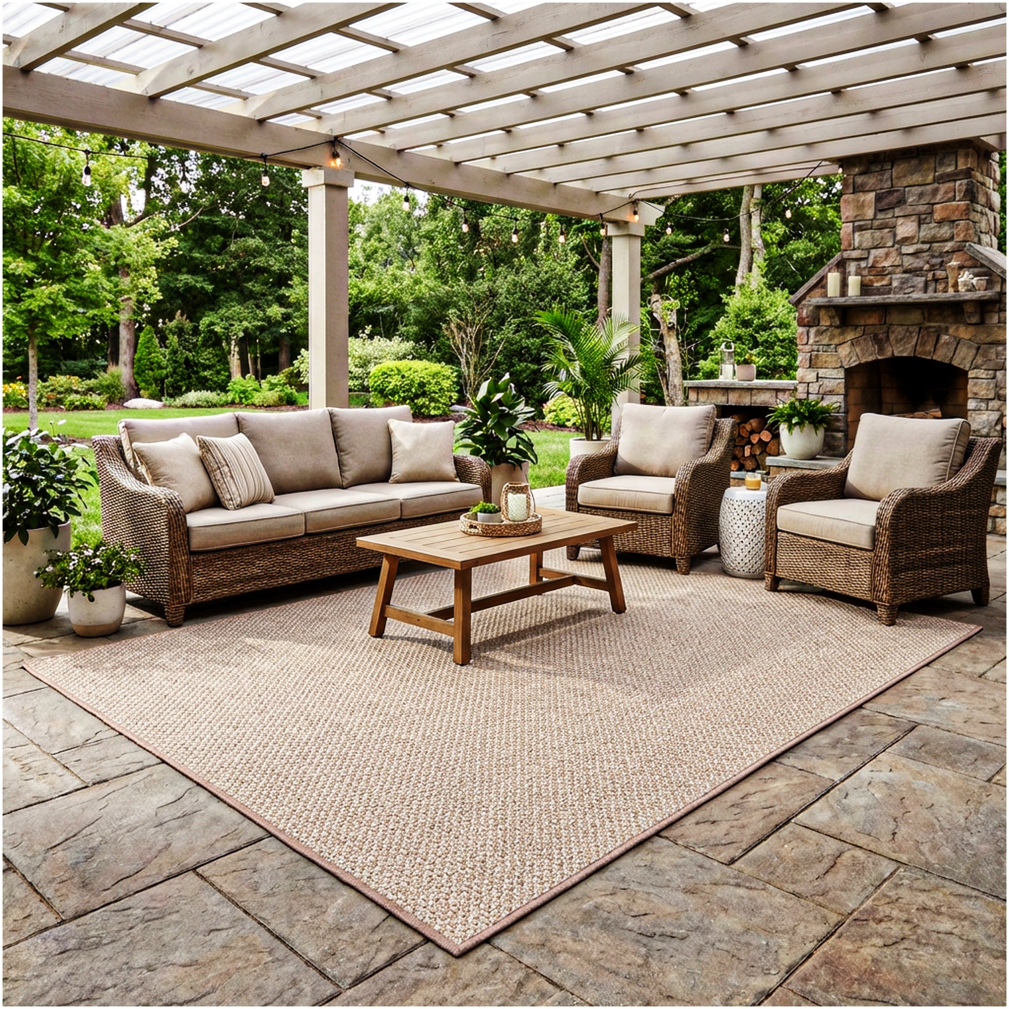 Berber Indoor-Outdoor Area Rug & Runner – Neutral Tones, Custom Sizes