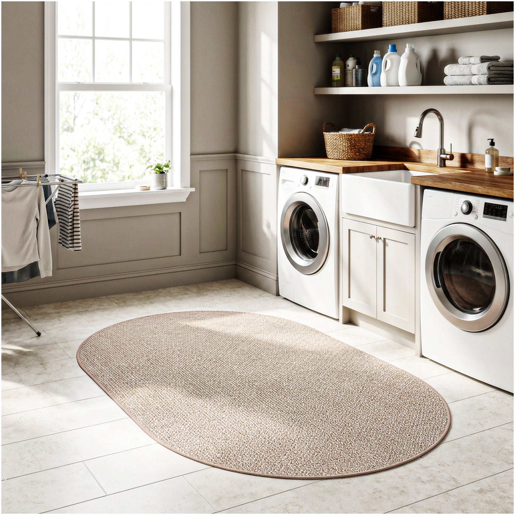 Berber Indoor-Outdoor Area Rug & Runner – Neutral Tones, Custom Sizes