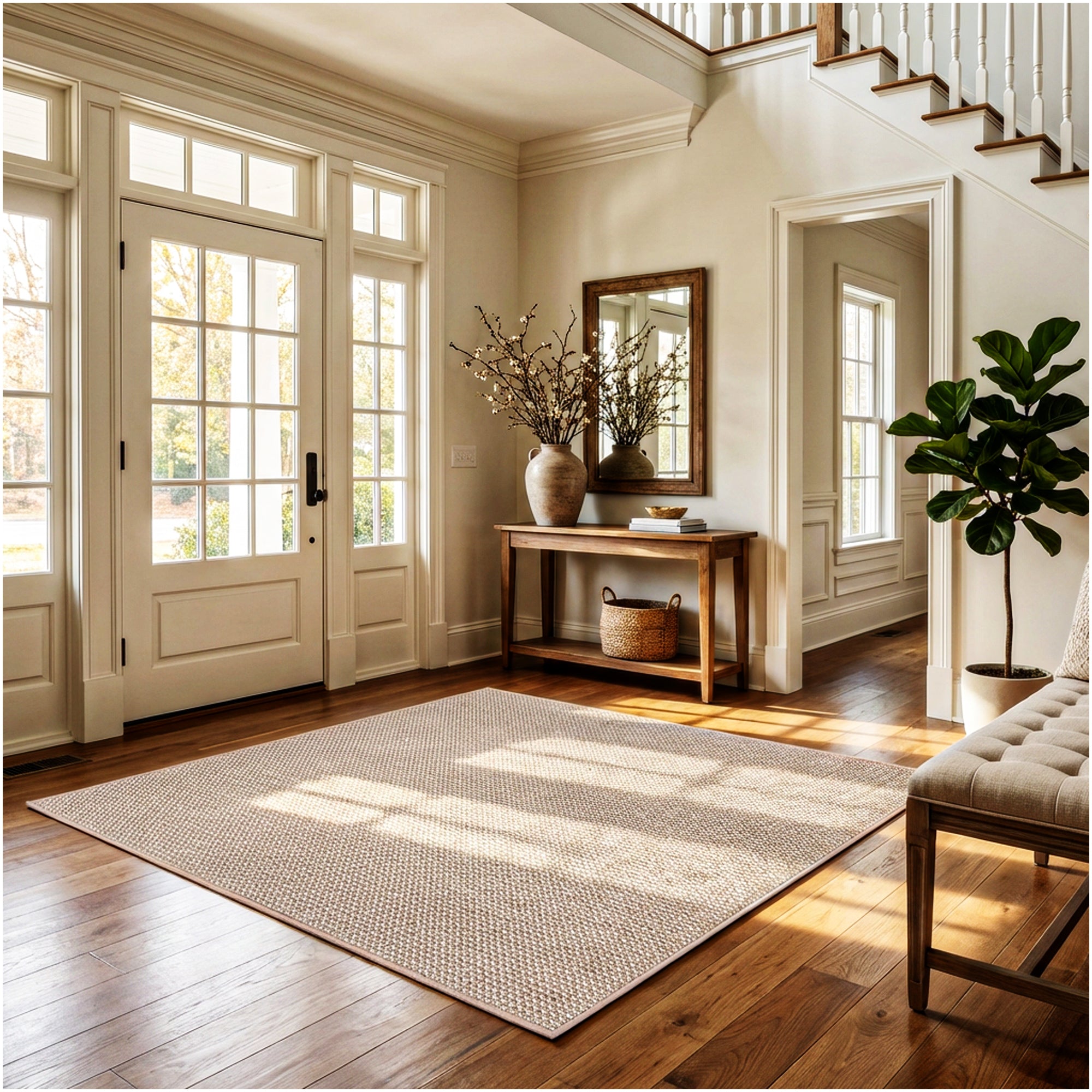 Berber Indoor-Outdoor Area Rug & Runner – Neutral Tones, Custom Sizes