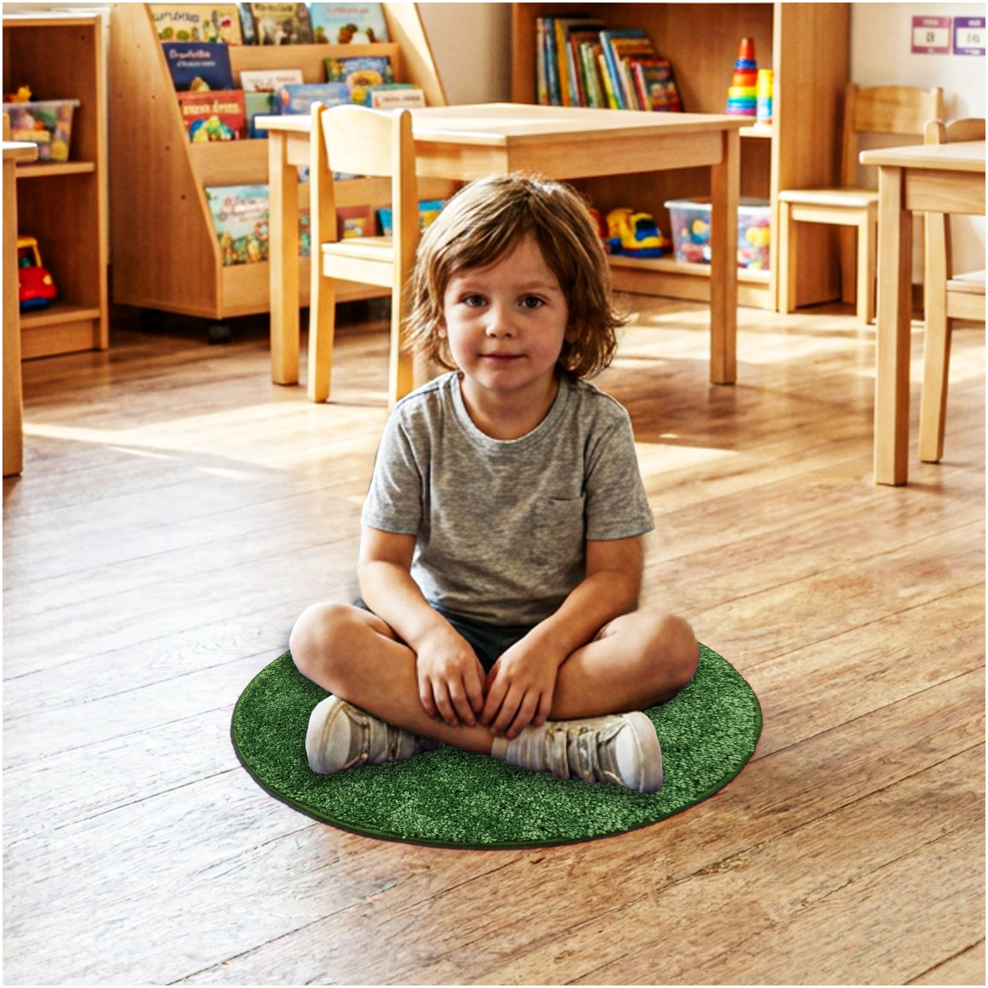 Children’s Classroom Carpet Circle Seats – Multiple Colors | 18” Round Soft Floor Cushions
