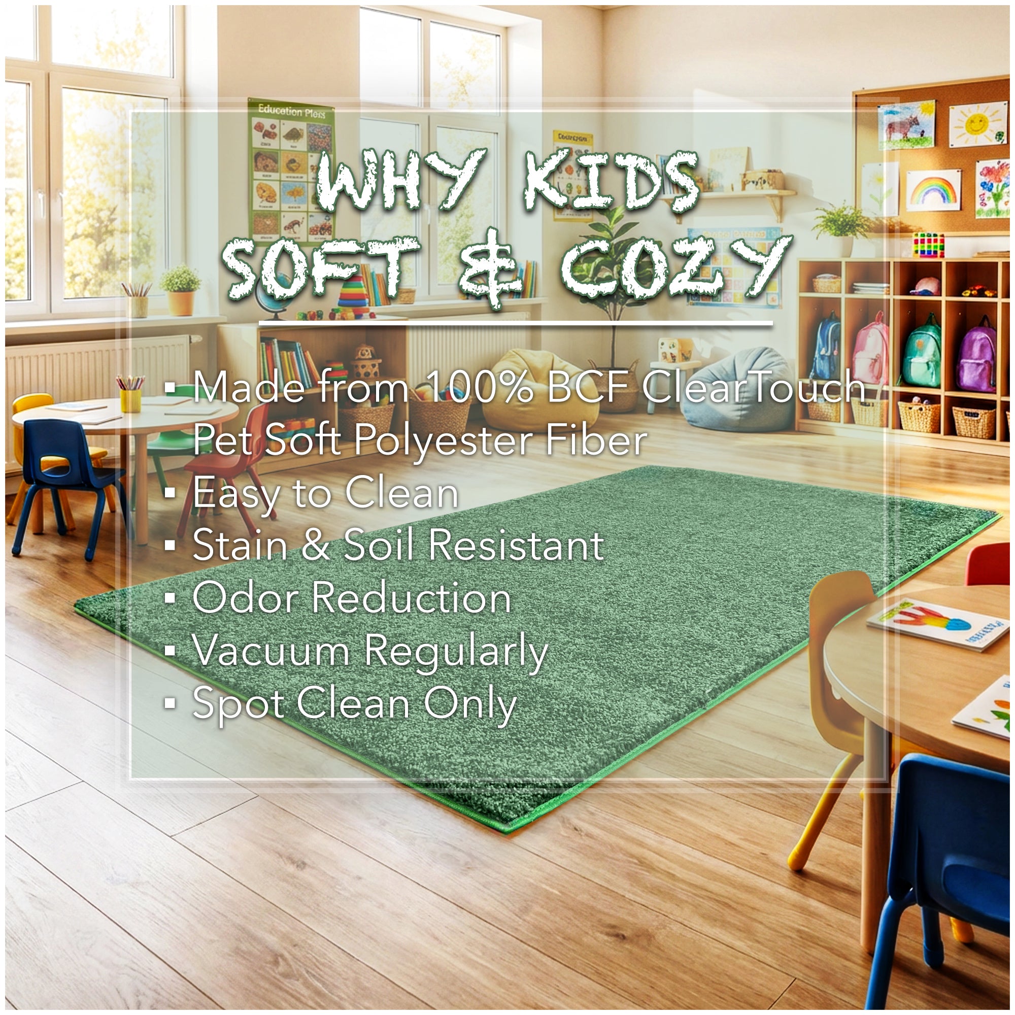 Kid Crossing Soft Area Rug – Colorful Collection, Custom Sizes Available
