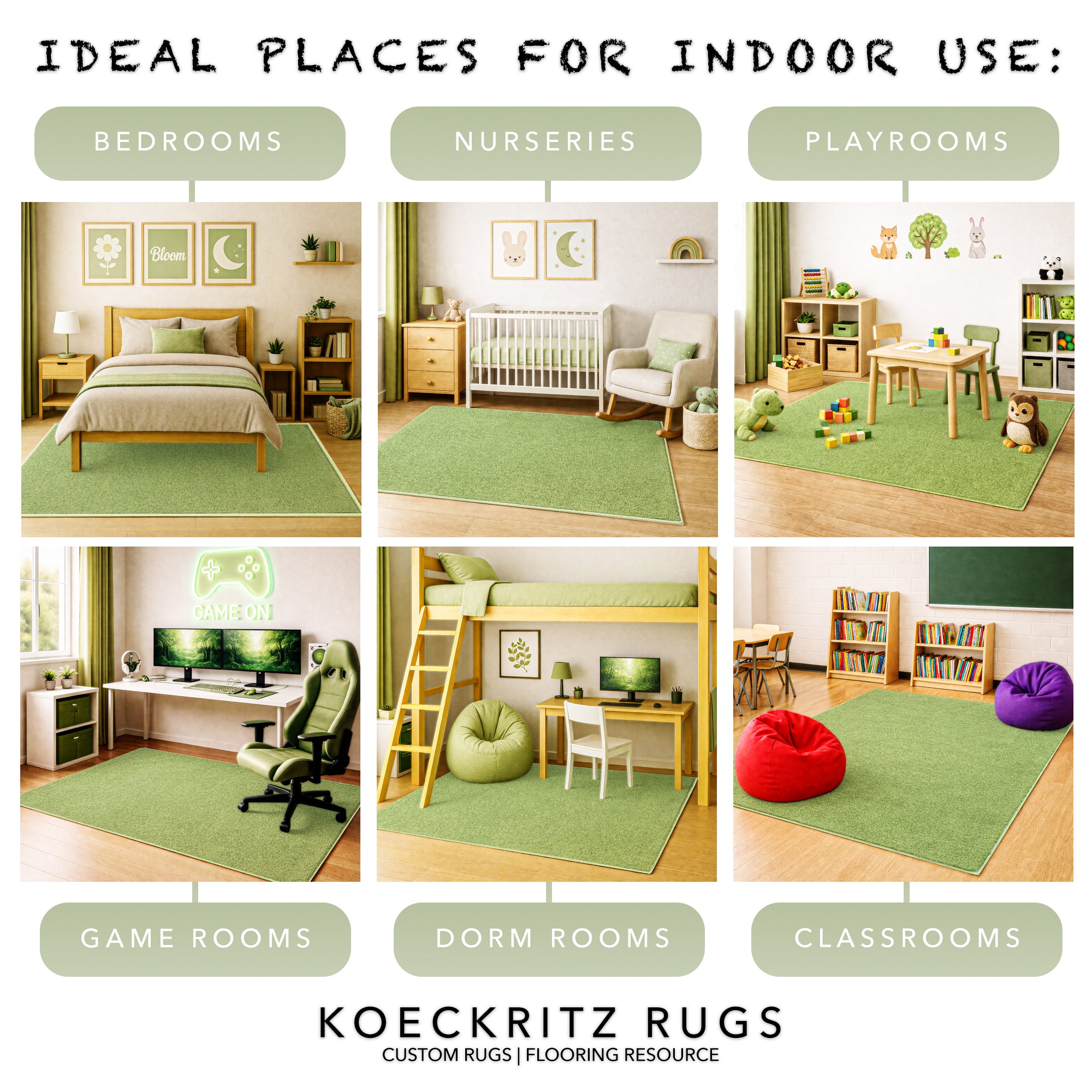 Kid Crossing Soft Area Rug – Colorful Collection, Custom Sizes Available