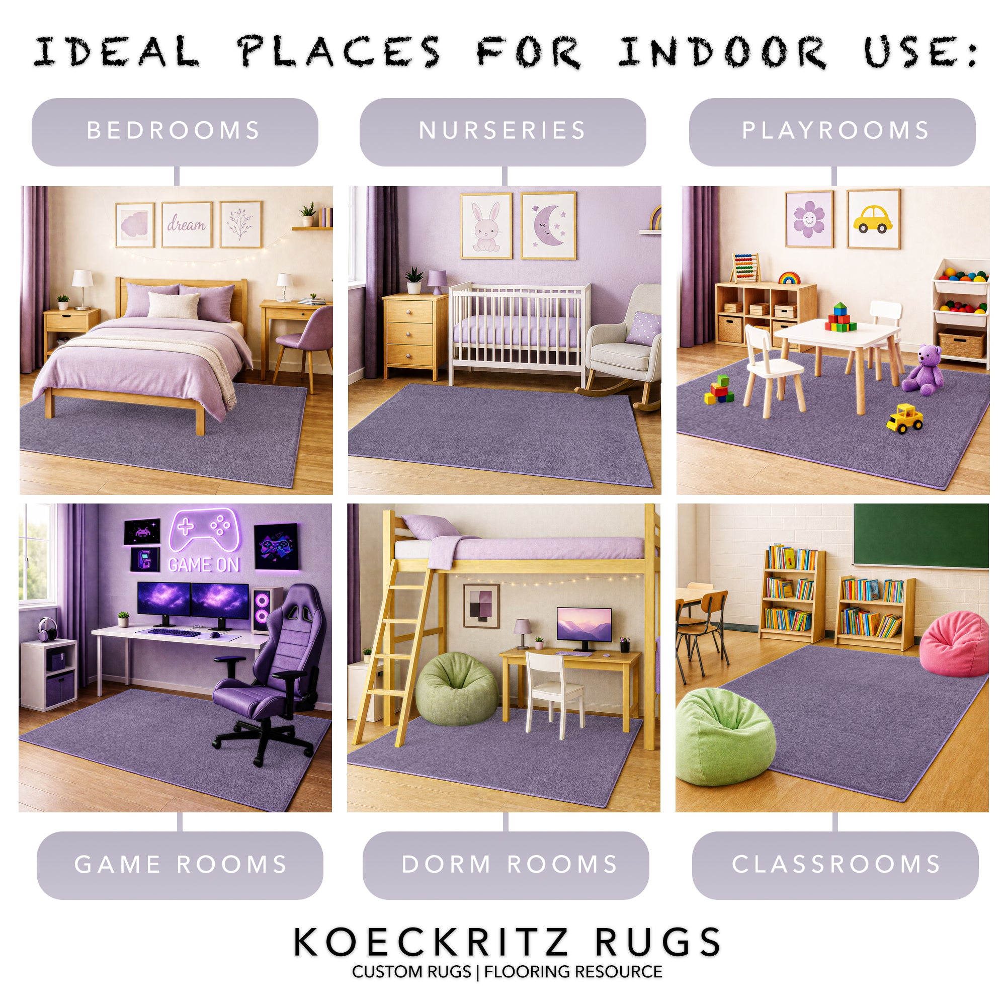 Kid Crossing Soft Area Rug – Colorful Collection, Custom Sizes Available