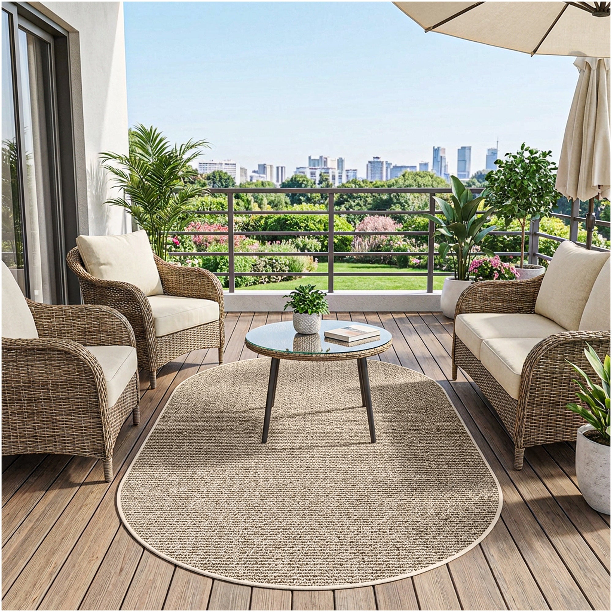 Natural Path Indoor/Outdoor Area Rug – Custom Sizes, 6 Colors
