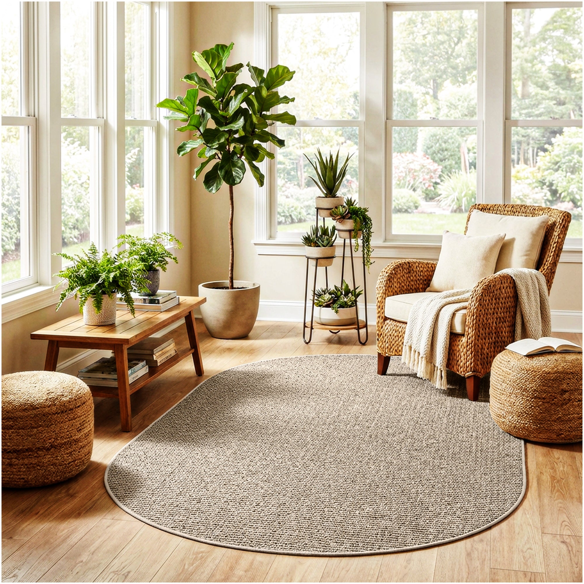 Natural Path Indoor/Outdoor Area Rug – Custom Sizes, 6 Colors