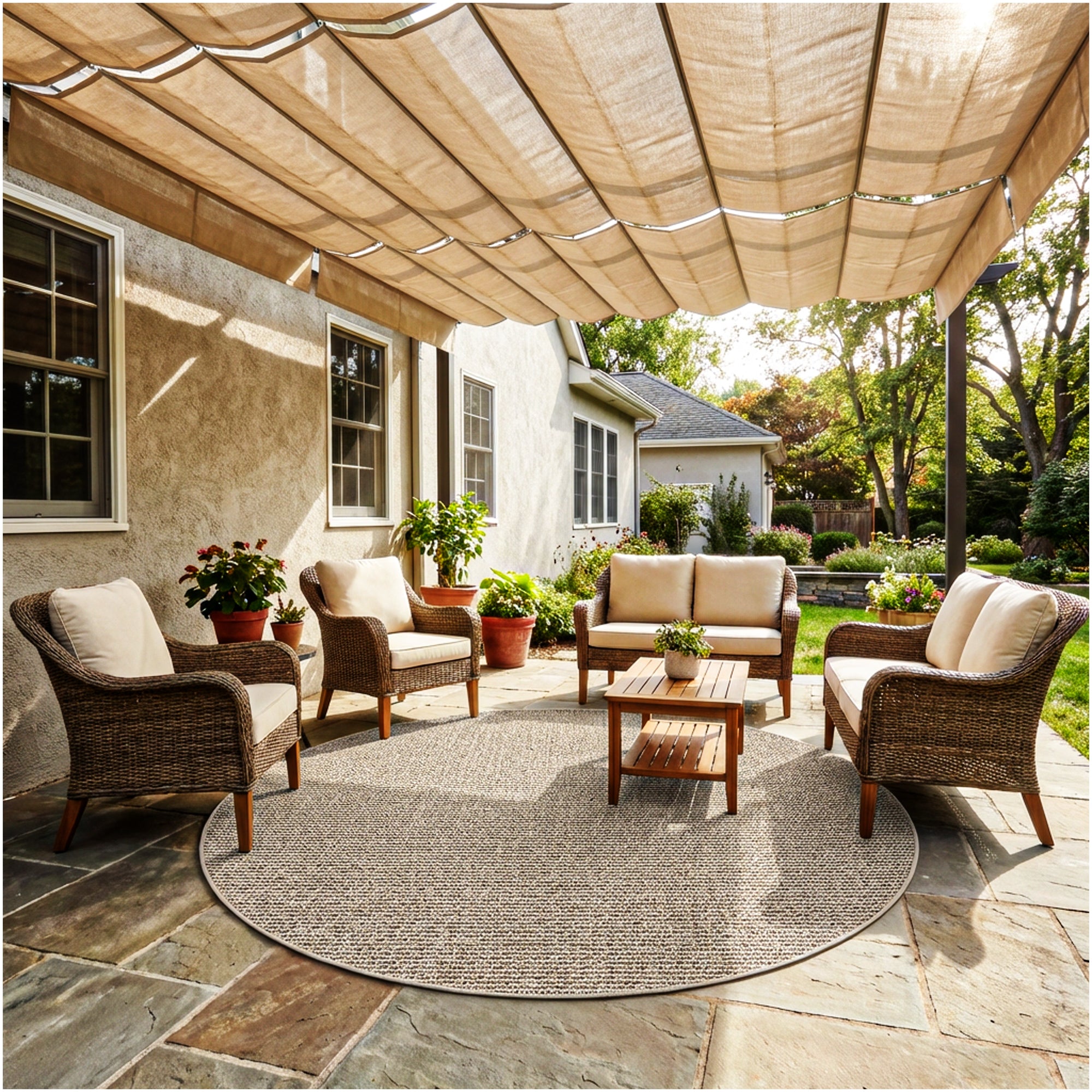 Natural Path Indoor/Outdoor Area Rug – Custom Sizes, 6 Colors