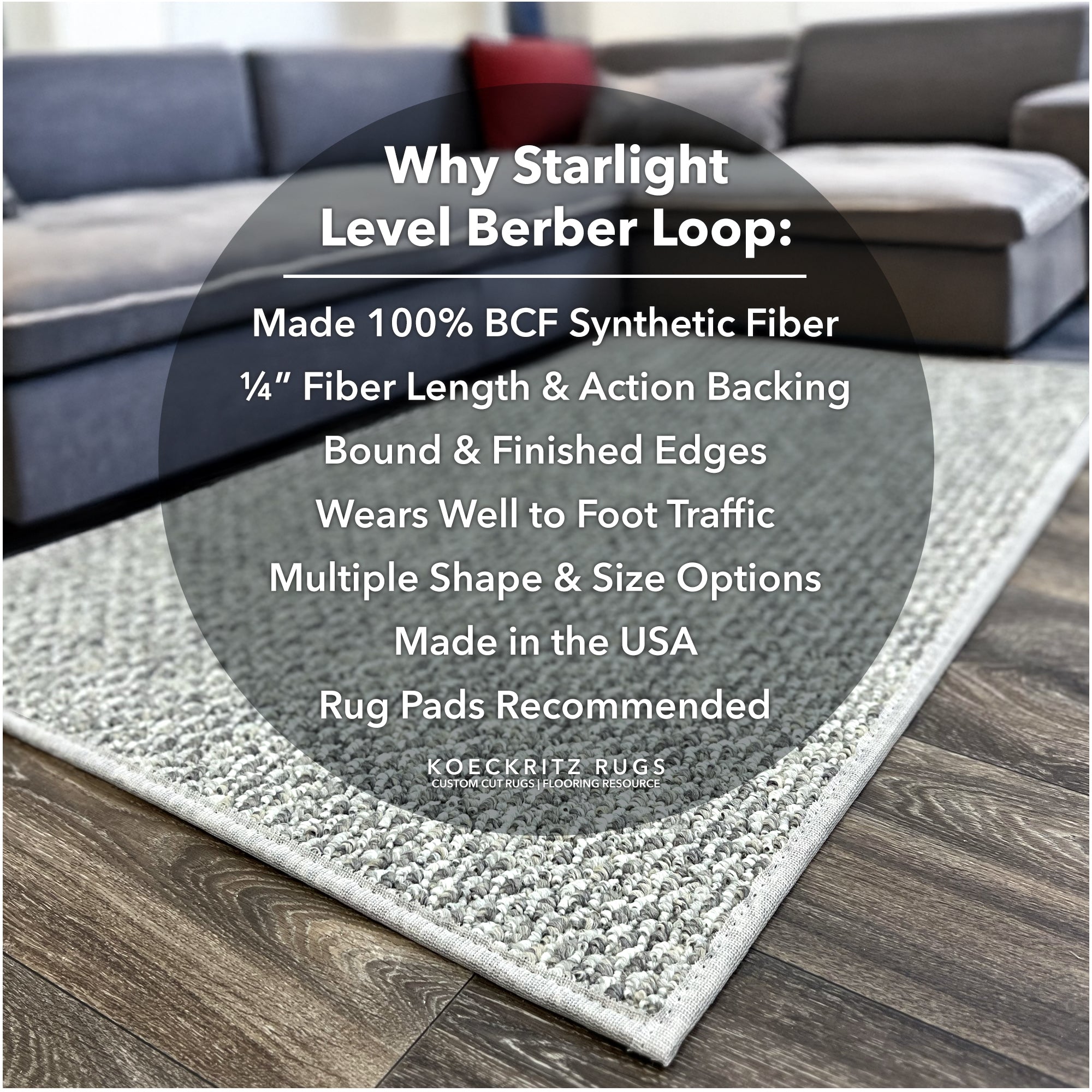 Starlight Level Berber Loop Indoor Area Rug Carpet Collection