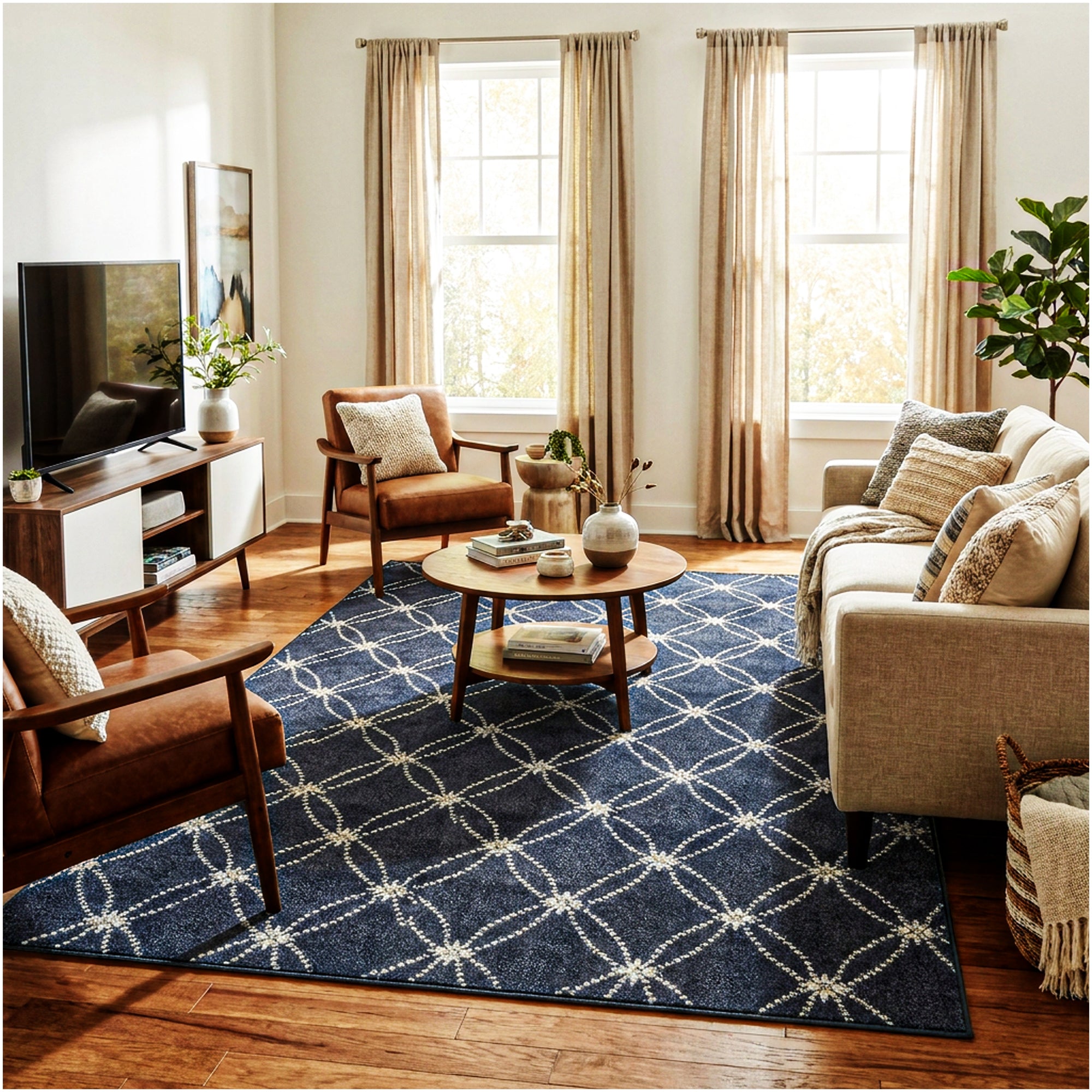 Milliken Charthouse Pattern Indoor Area Rug – 40 oz Cut Pile, Custom Sizes & Colors