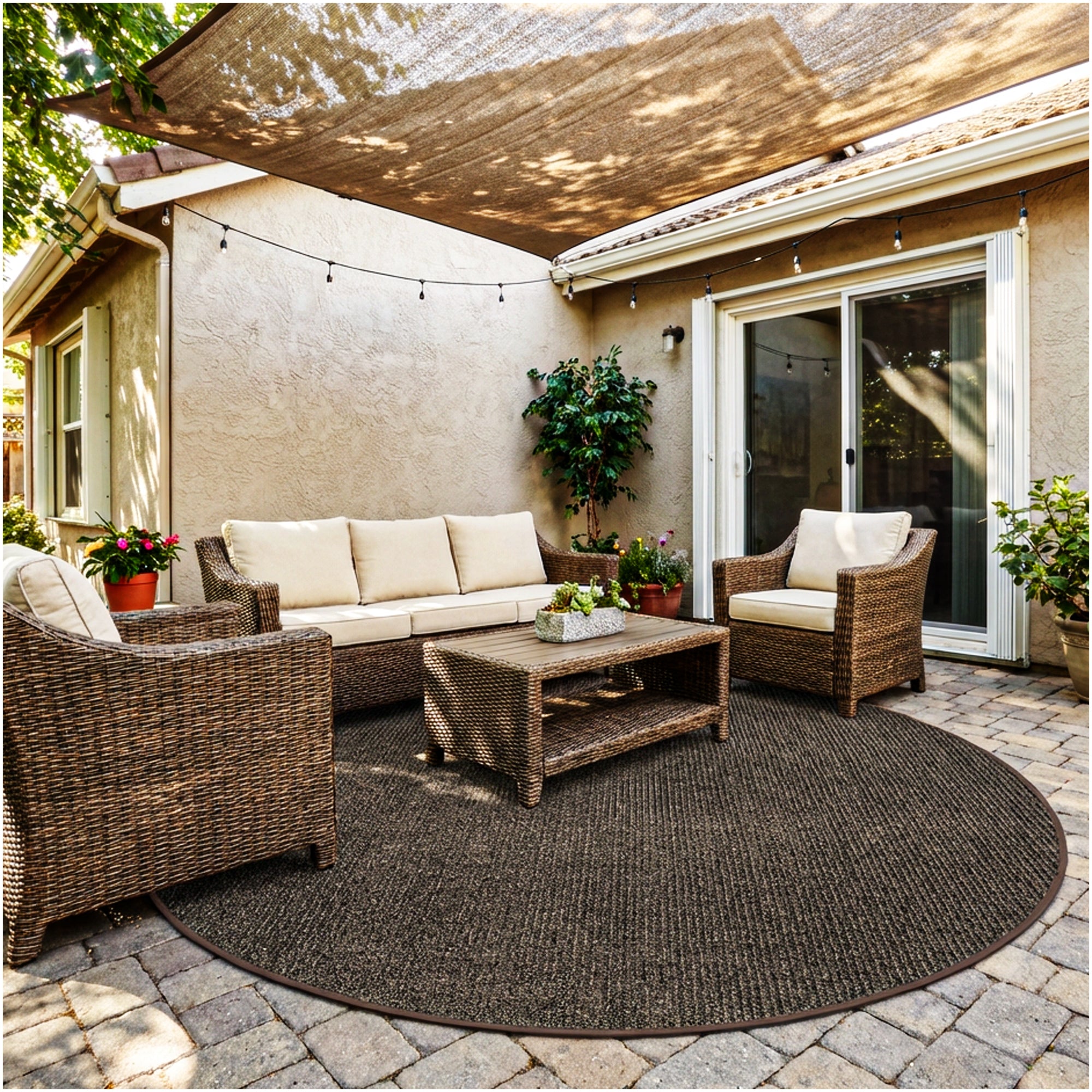 Wassaw Ribbed Indoor/Outdoor Area Rug – Lightweight PET Fiber, 6 Colors