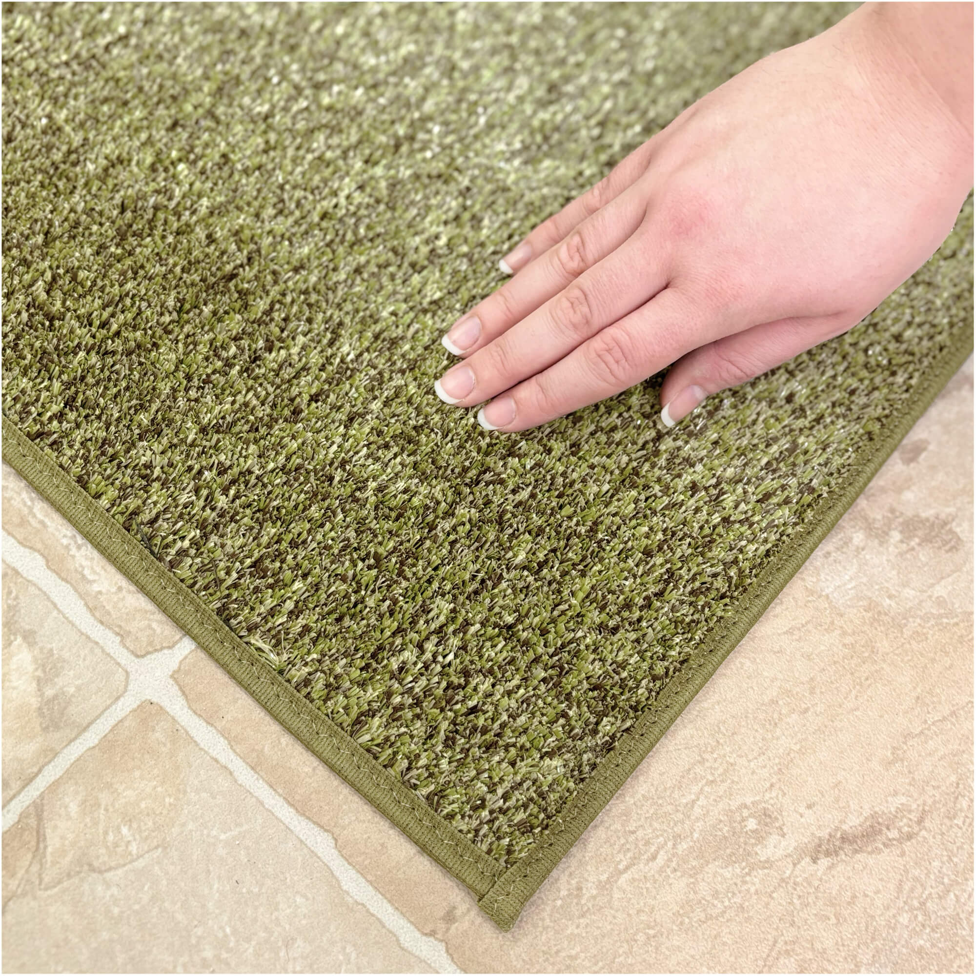 Cabana Tweed Artificial Grass Turf Rug – 3/8” Thick Ultra Turf Carpet, Custom Size, 7 Colors